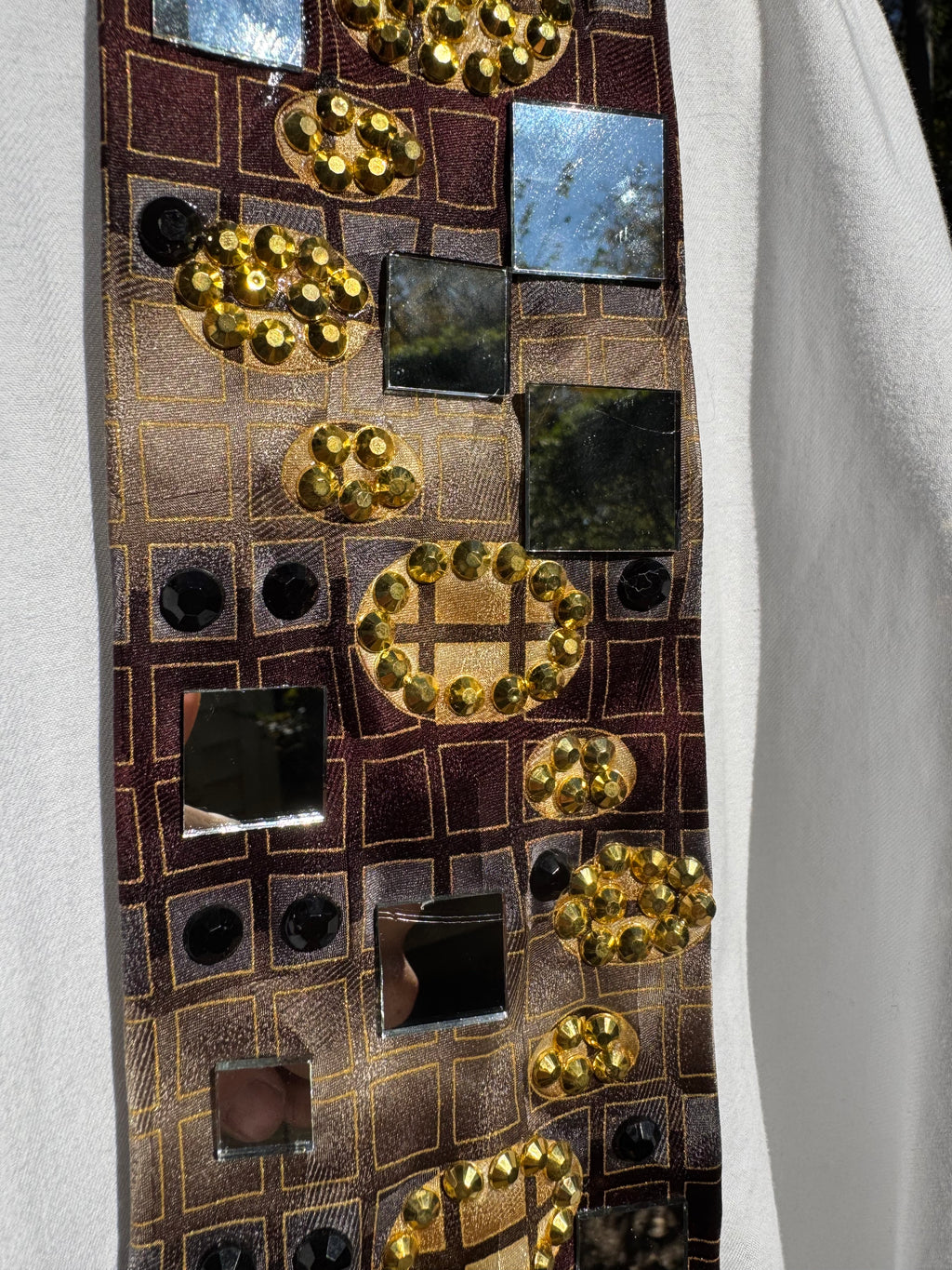 Brown Jaguar Head Mirror Futuristic High Class Royalty Tie