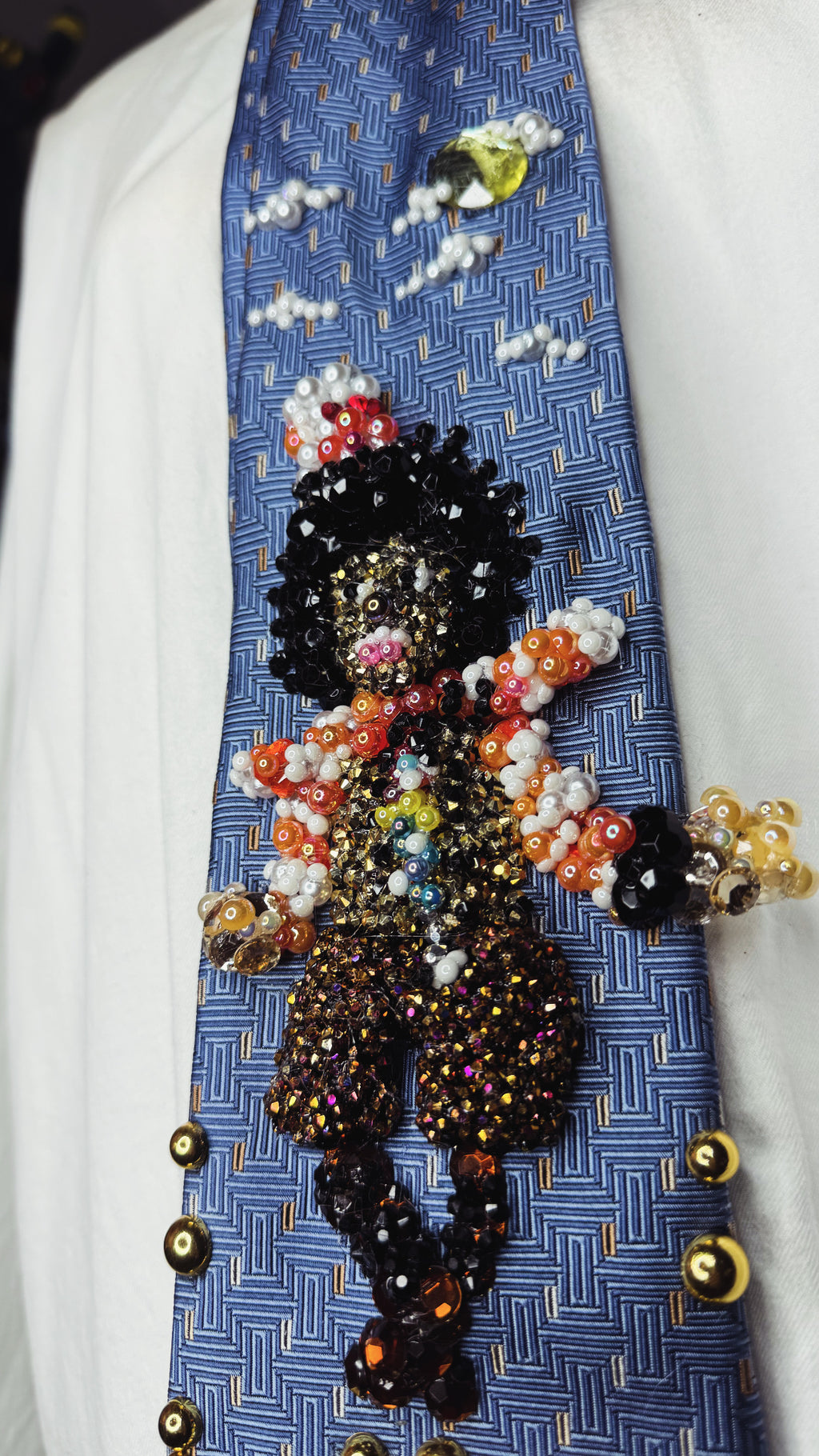 Light Blue Teen Michael Jackson in Scarecrow Costume for The Wiz Movie Tie