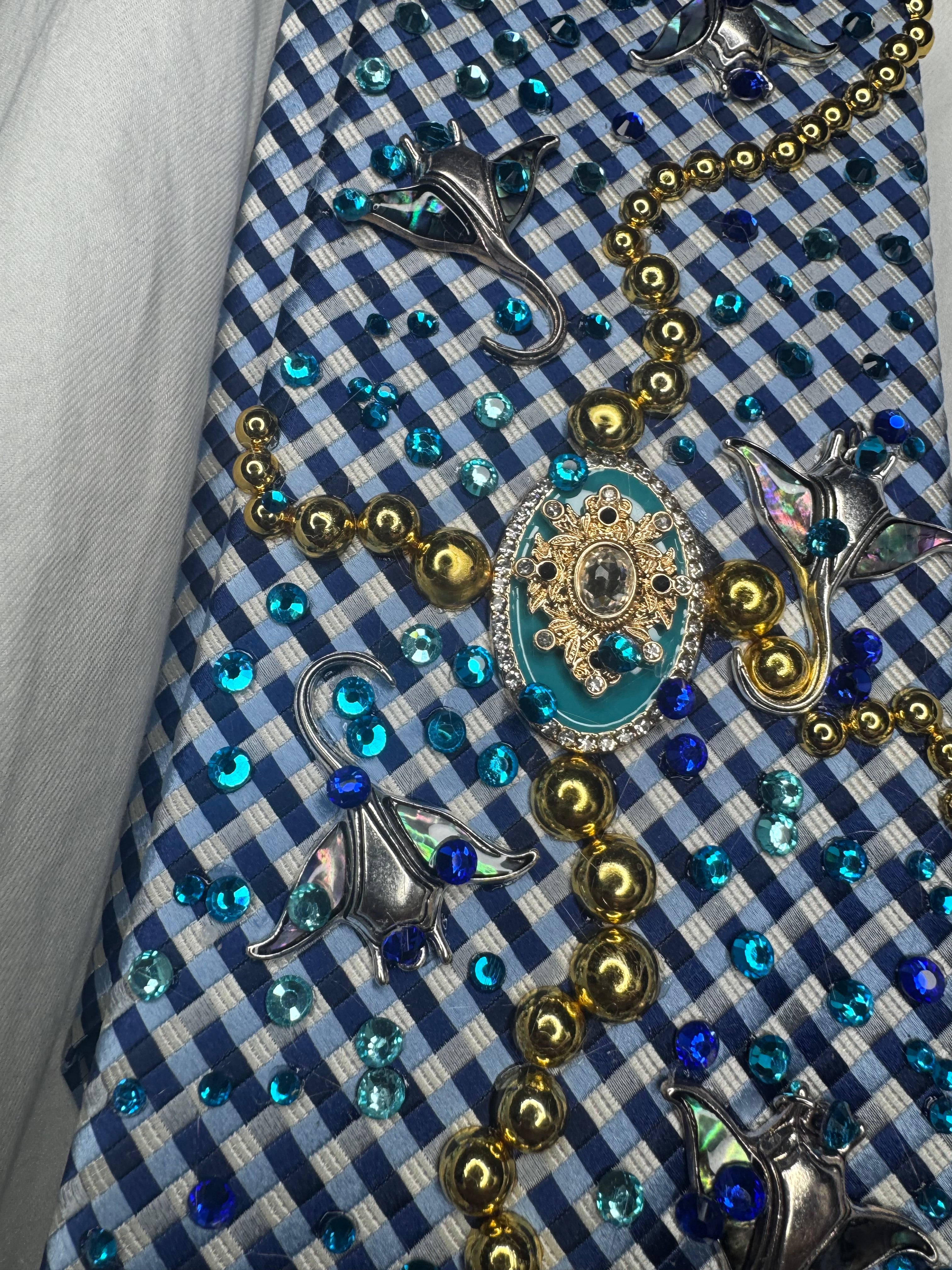 Light Blue Tropical Treasure Box Of Stingrays Royalty Tie