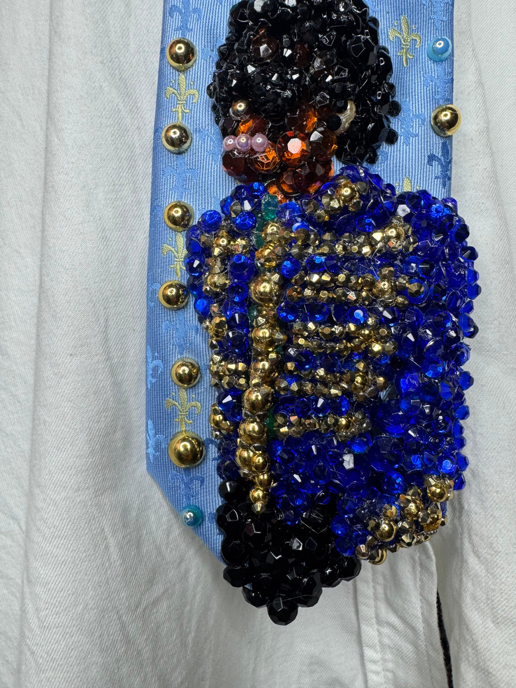 Light Blue Michael Jackson in Blue Royalty Jacket & Shades Aug 1st 1984 Thriller Era Tie