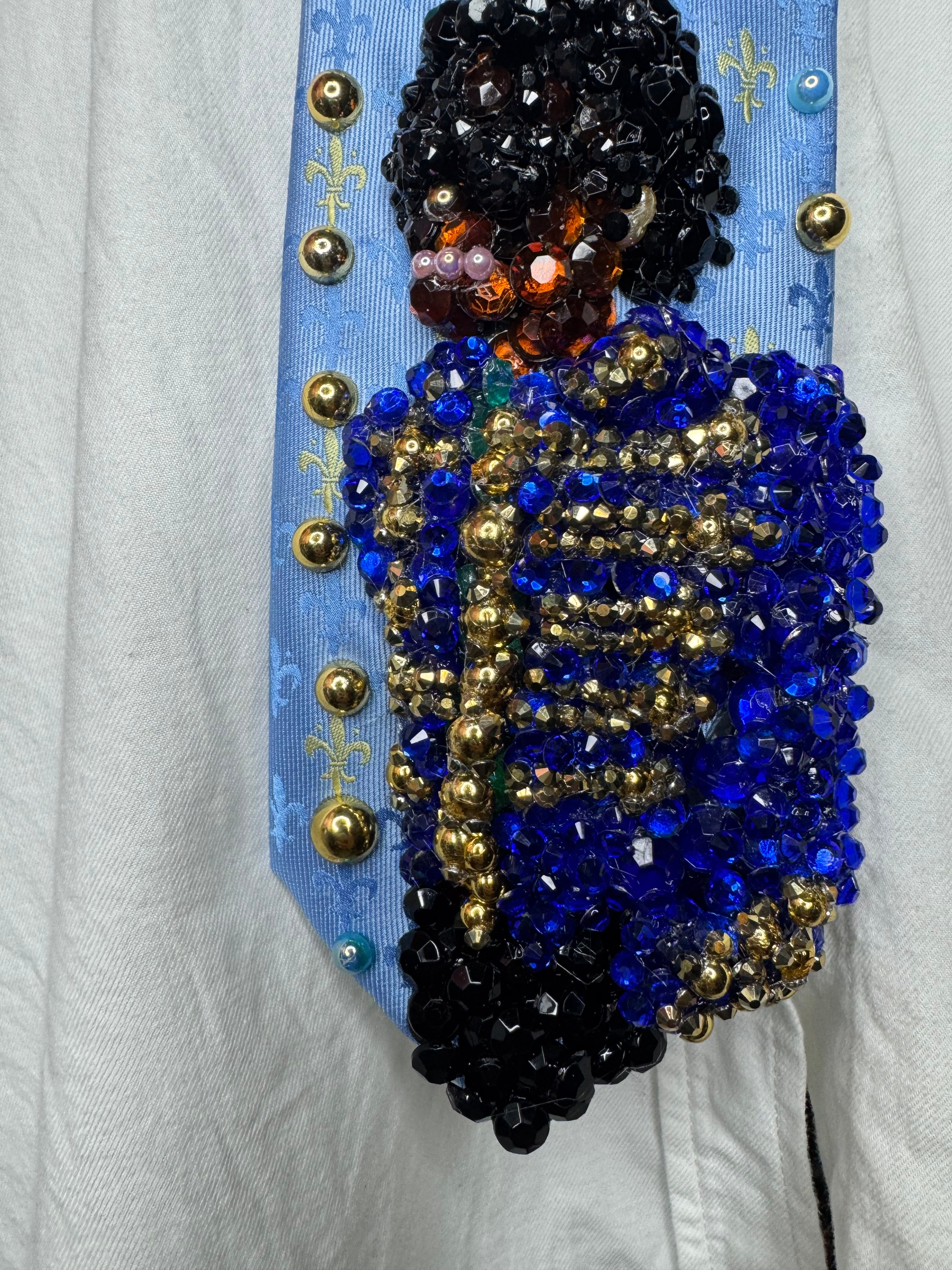 Light Blue Michael Jackson in Blue Royalty Jacket & Shades Aug 1st 1984 Thriller Era Tie