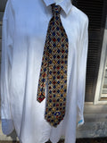 Navy Blue and Gold Striped High Class Royalty Tie
