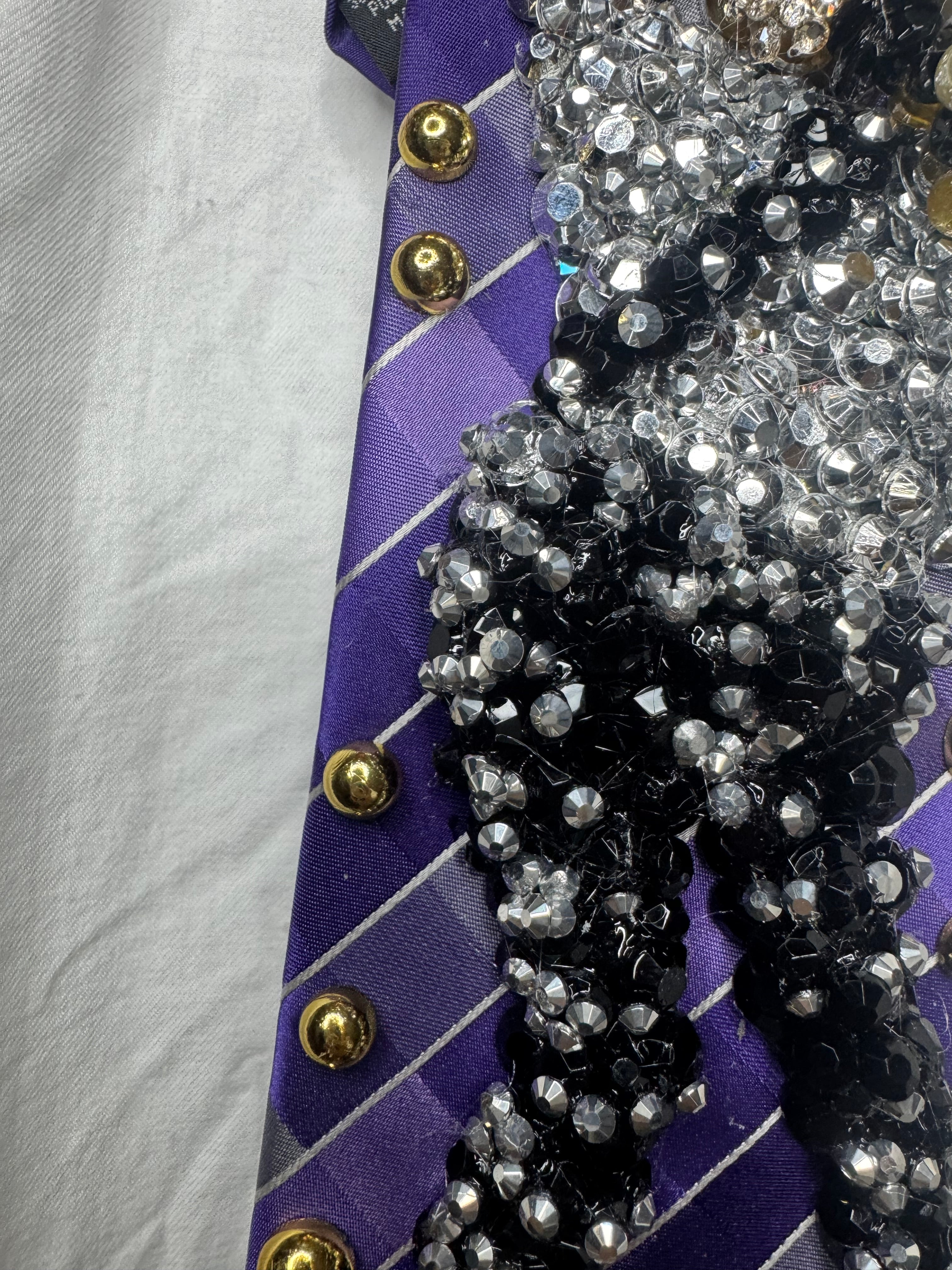 Purple Michael Jackson Hand to Sky Pose Human Nature Bad Tour Wembly Concert 1979 Tie