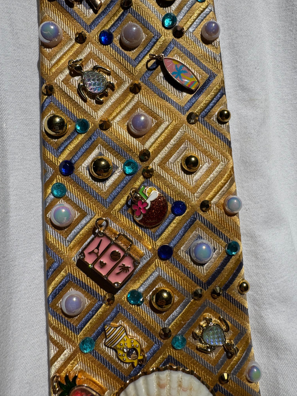 Yellow Girl Tropical Treasure Box Vacation Royalty Tie