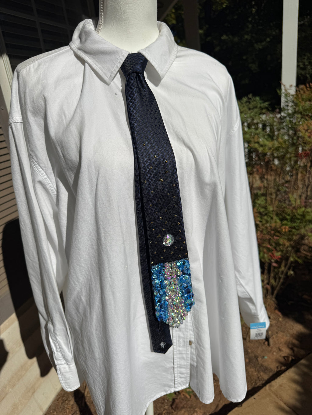 Navy Blue Moonlight Over Ocean Nature Royalty Tie