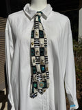 White and Black Checkered Tropical Treasure Box Royalty Tie