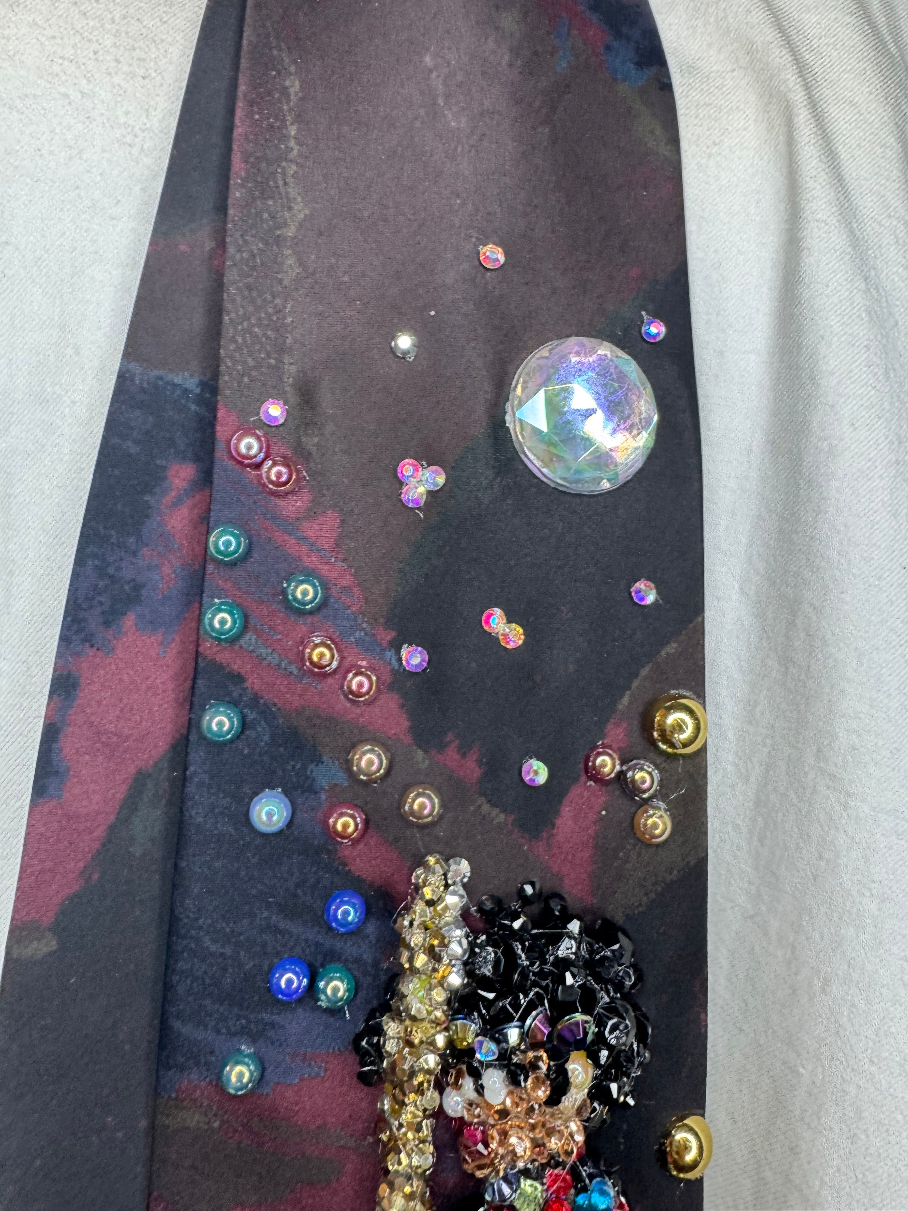 Marbled Prince Rocking Out In Colorful Black Royalty Outfit Tie