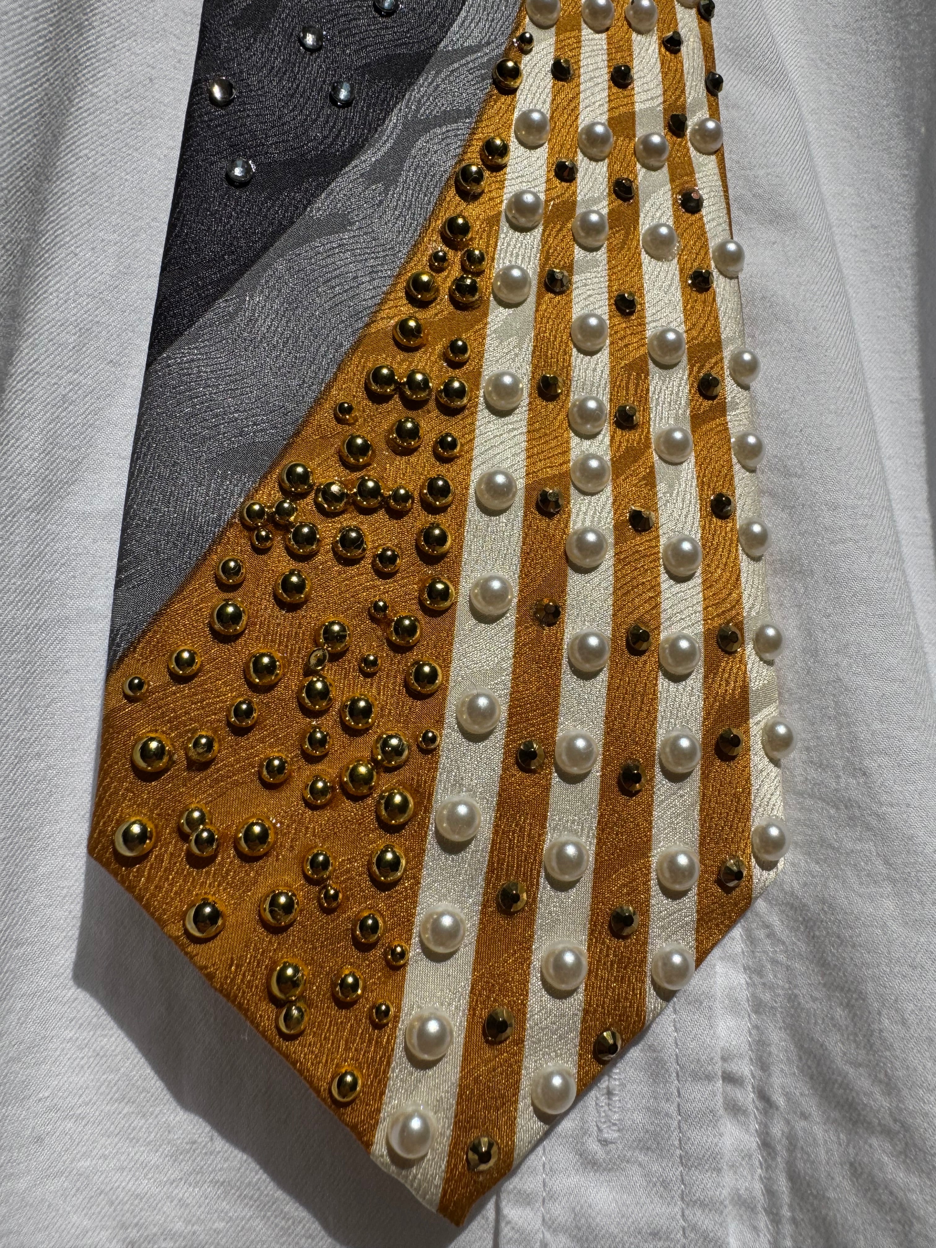 Gold and Grey Nautical Infinity Royalty Tie
