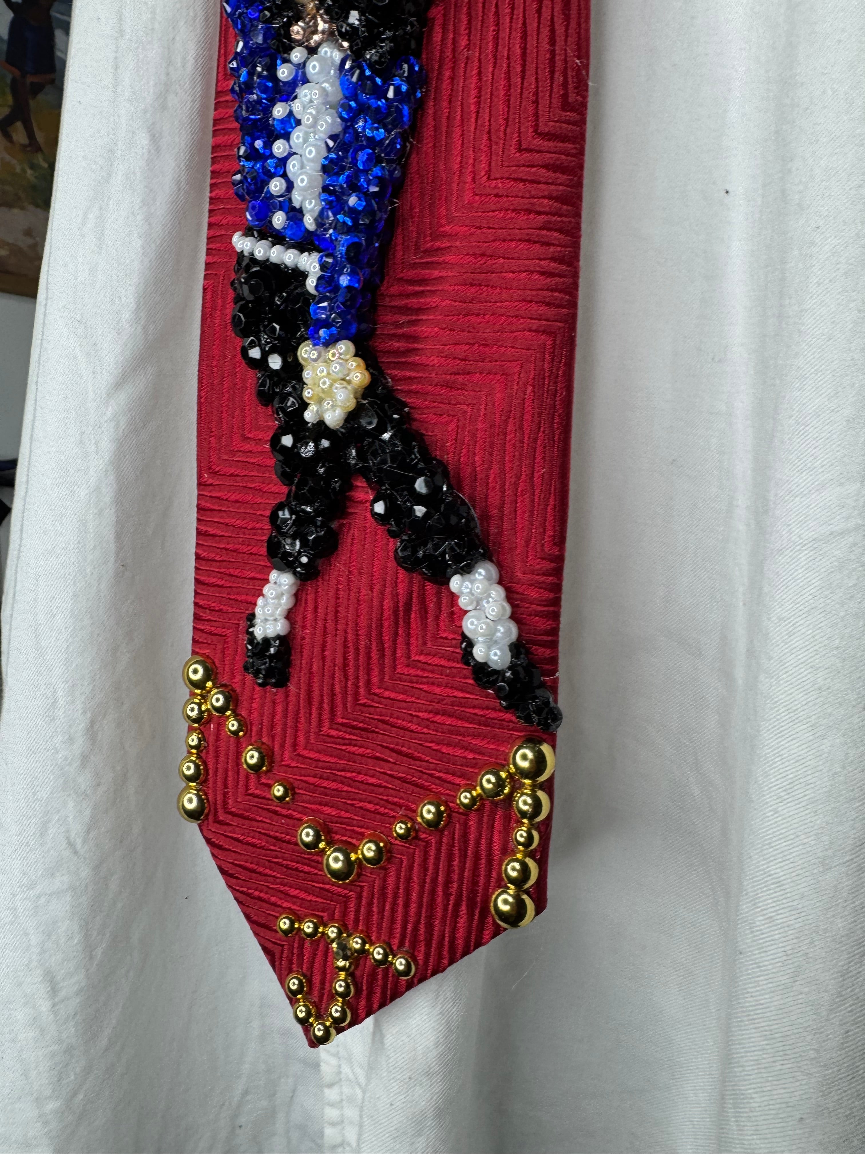 Red Michael Jackson Hitting Stretched Hand Over Crotch Pose to TWYMMF Grammy Awards Tie