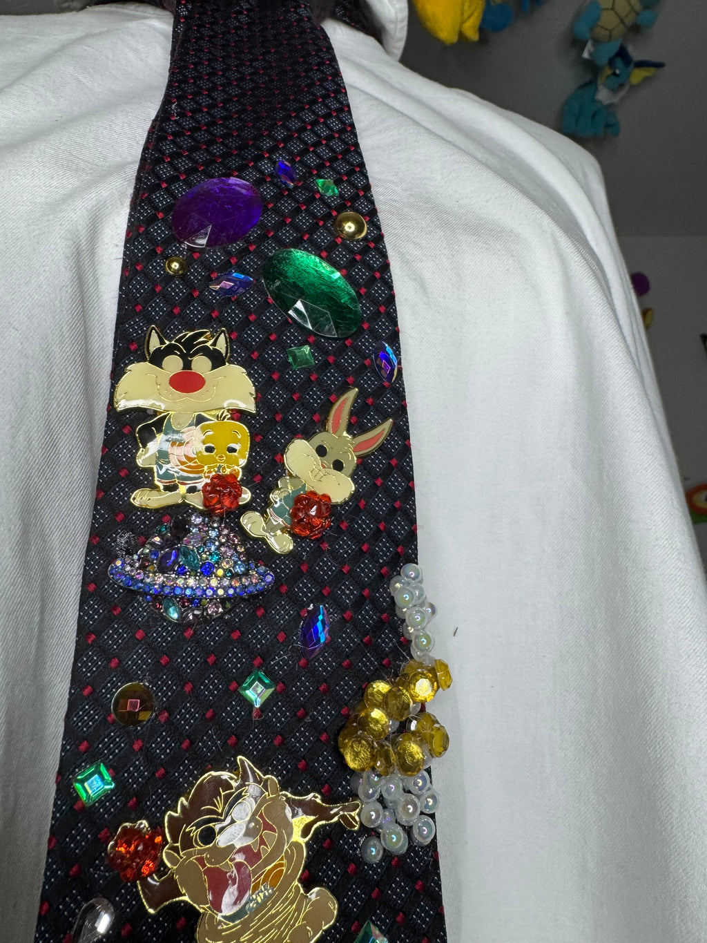 Black Baby Looney Tunes Vs Martians In Outter Space Space Jam Tie
