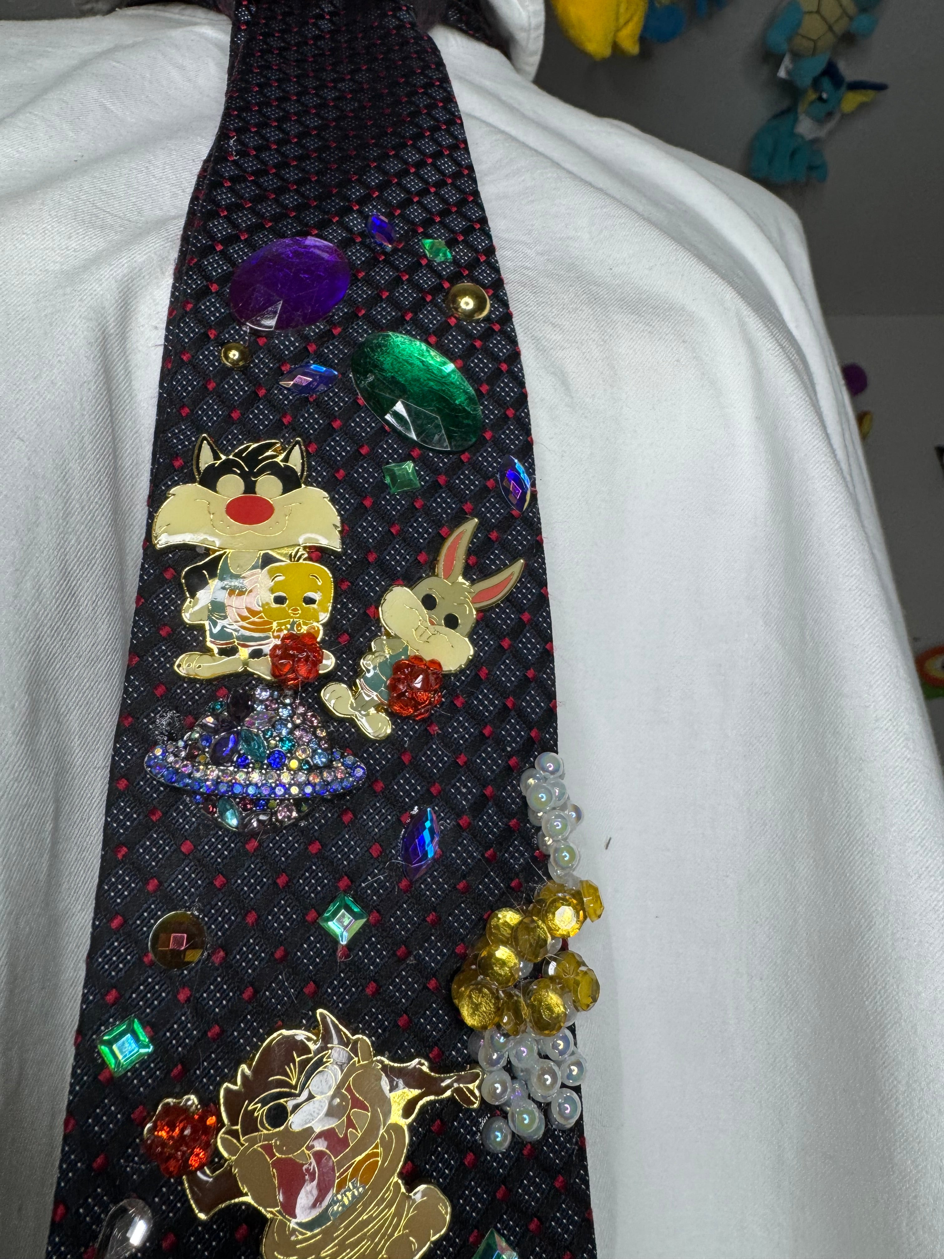 Black Baby Looney Tunes Vs Martians In Outter Space Space Jam Tie