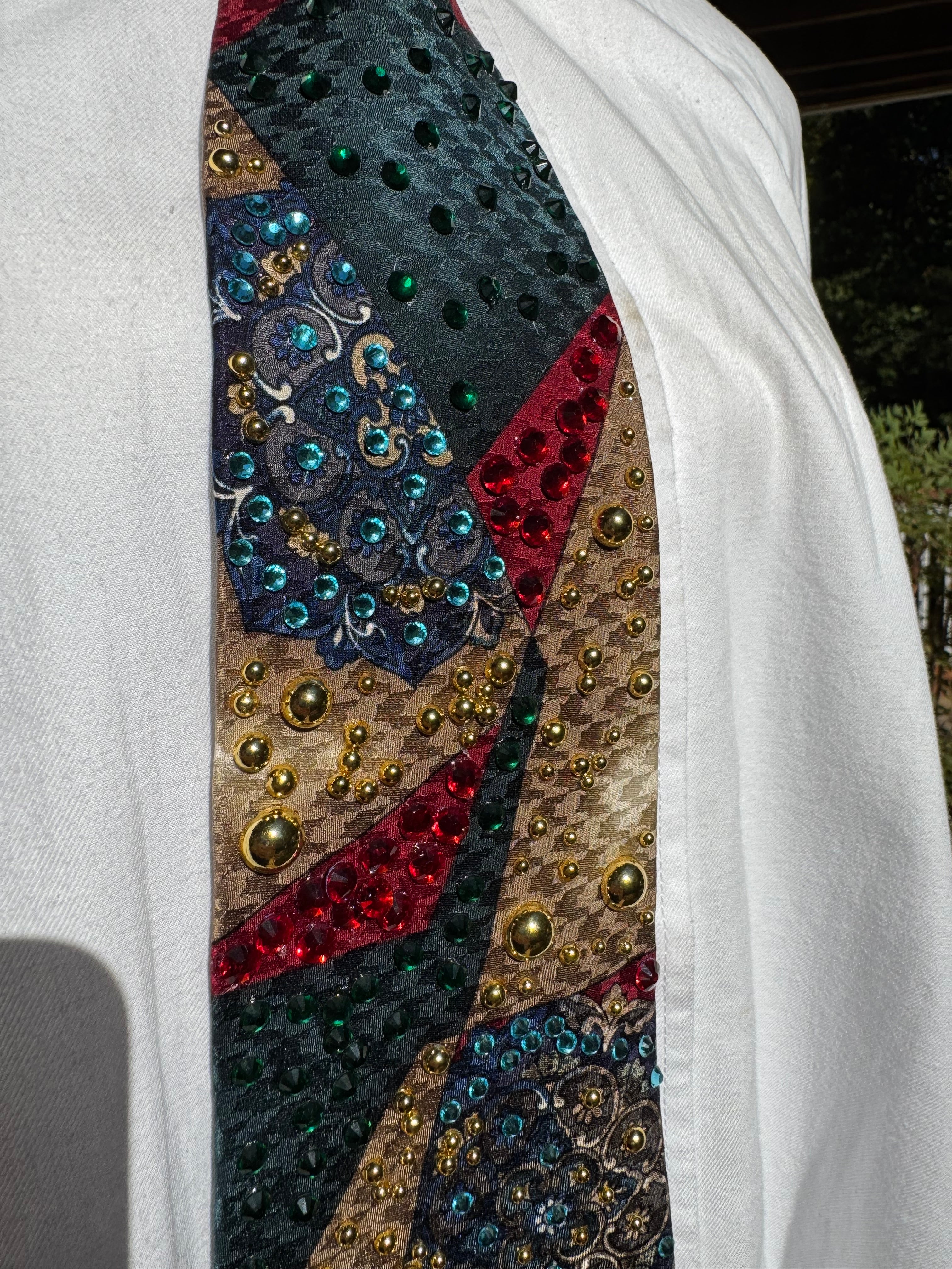 Red Marbled Disney Fireworks Royalty Tie
