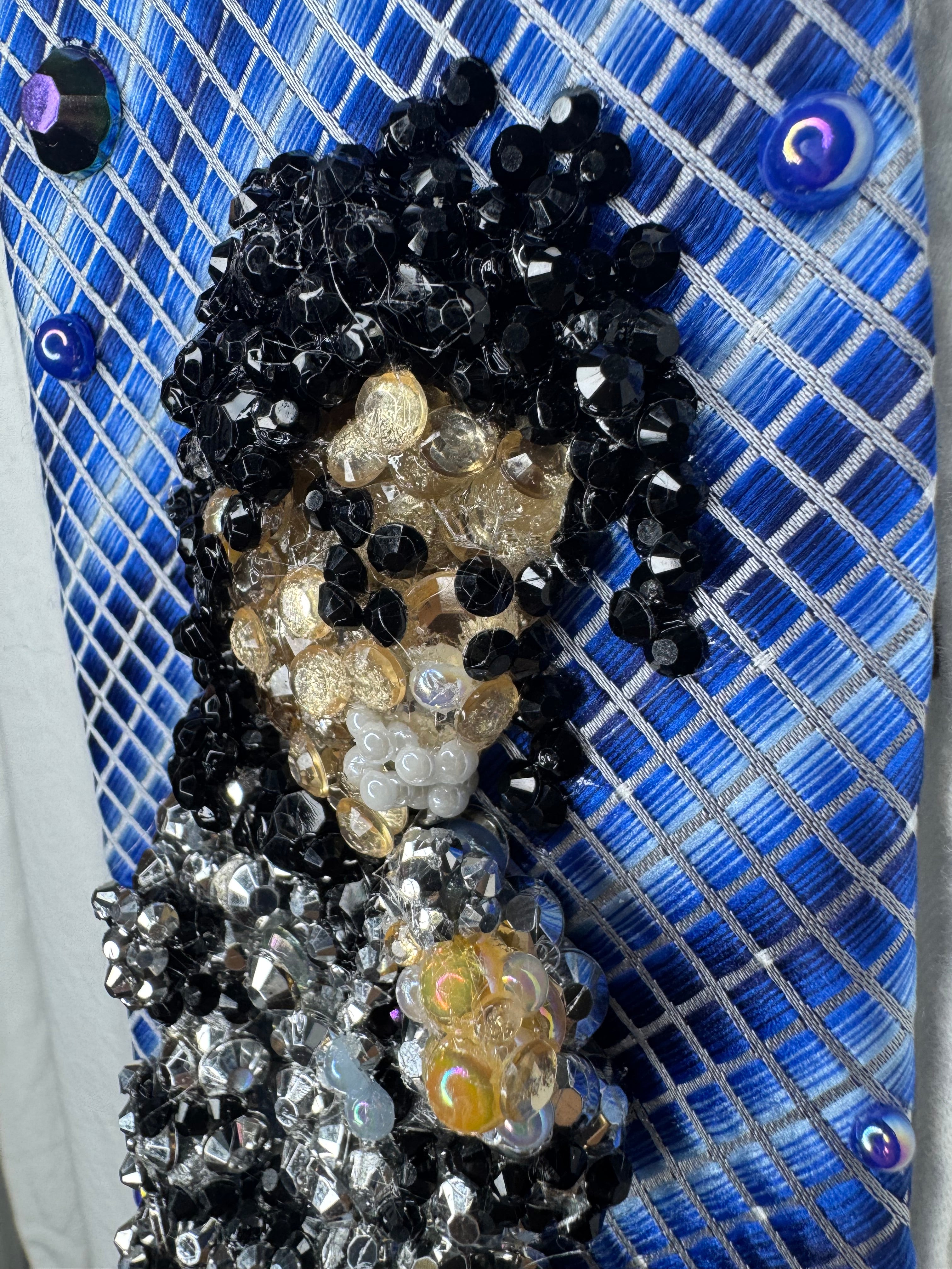 Electric Blue Michael Jackson Doing Toe Stand While Singing Wembly Concert Bad Tour 1987 Tie
