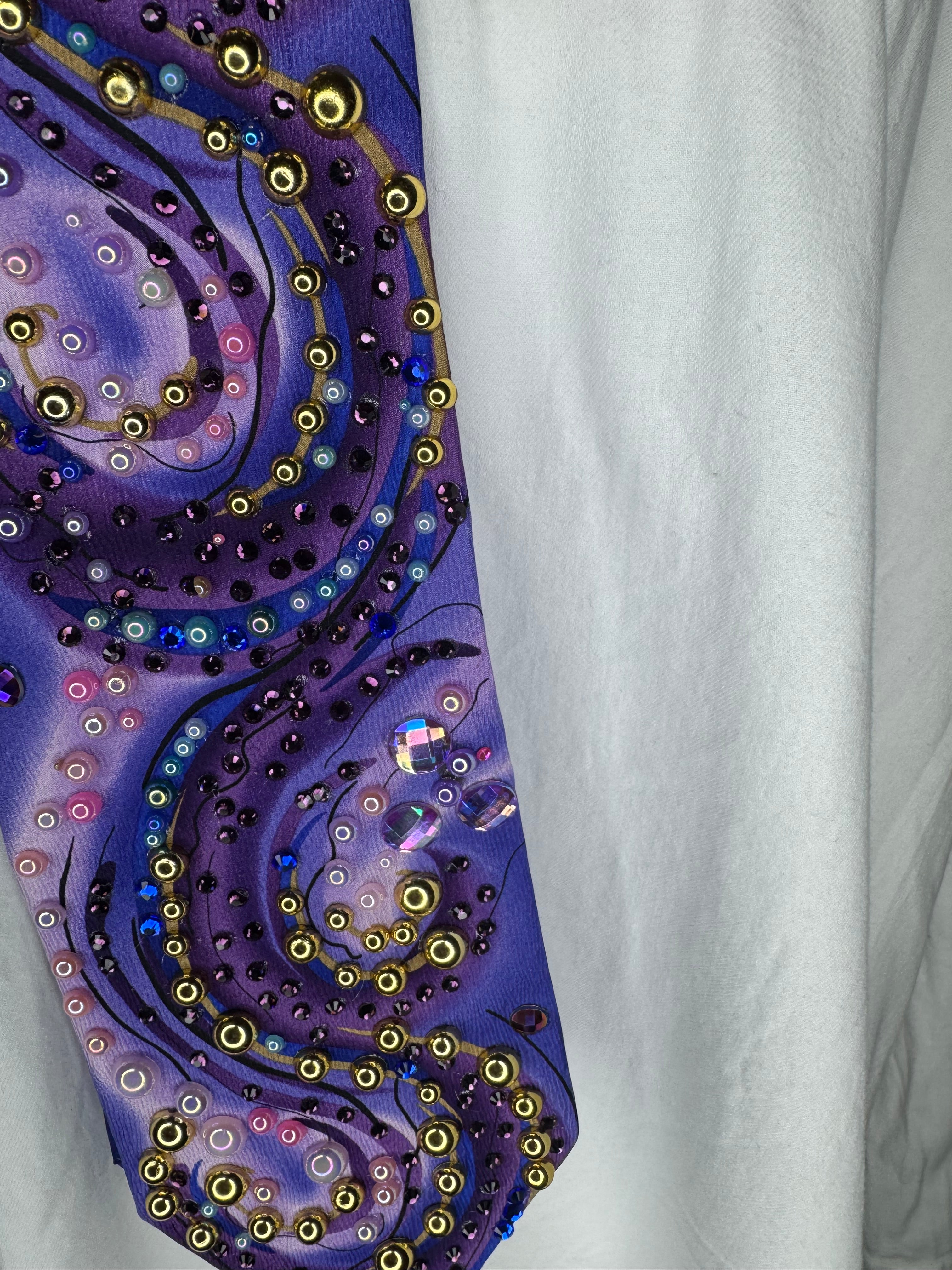 Indigo Purple and Pink Hypnotic Swirl Pool Royalty Tie