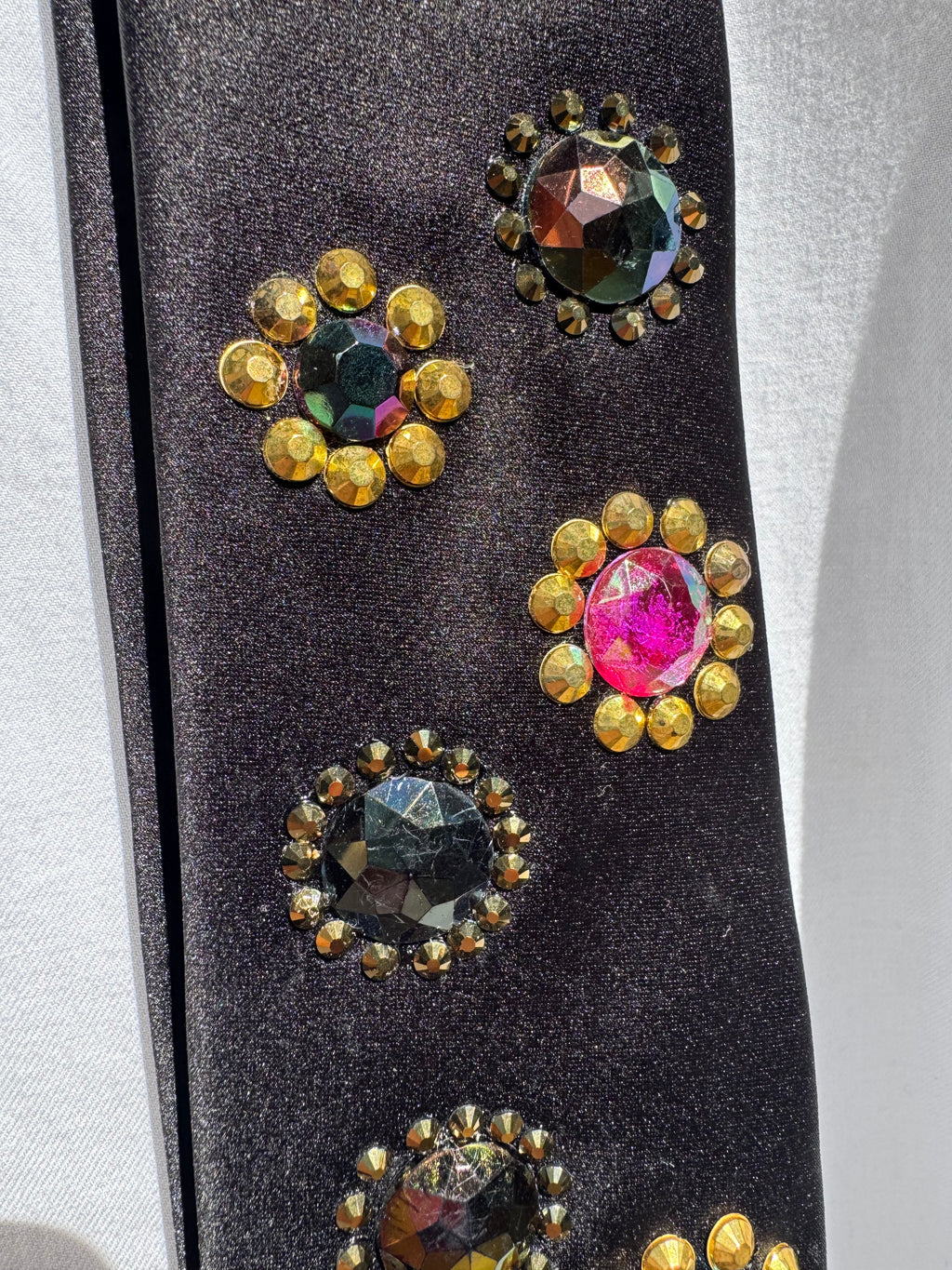 Black Gold Petal Flowers Nature Royalty Tie