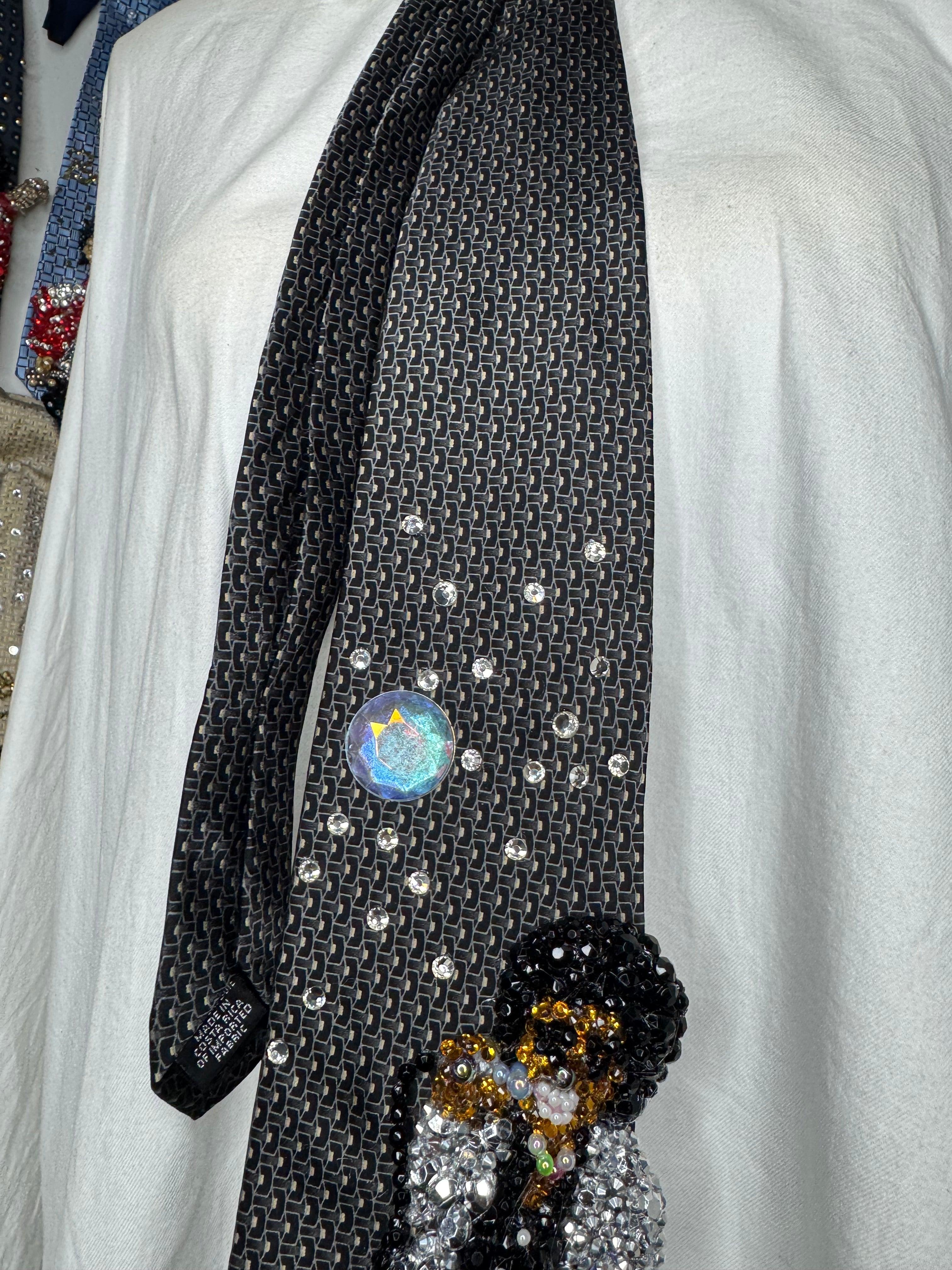 Dark Grey Teen Michael Jackson Singing on Tv in Al Silver Outfit Black Polo Sept 7th 1975 Tie