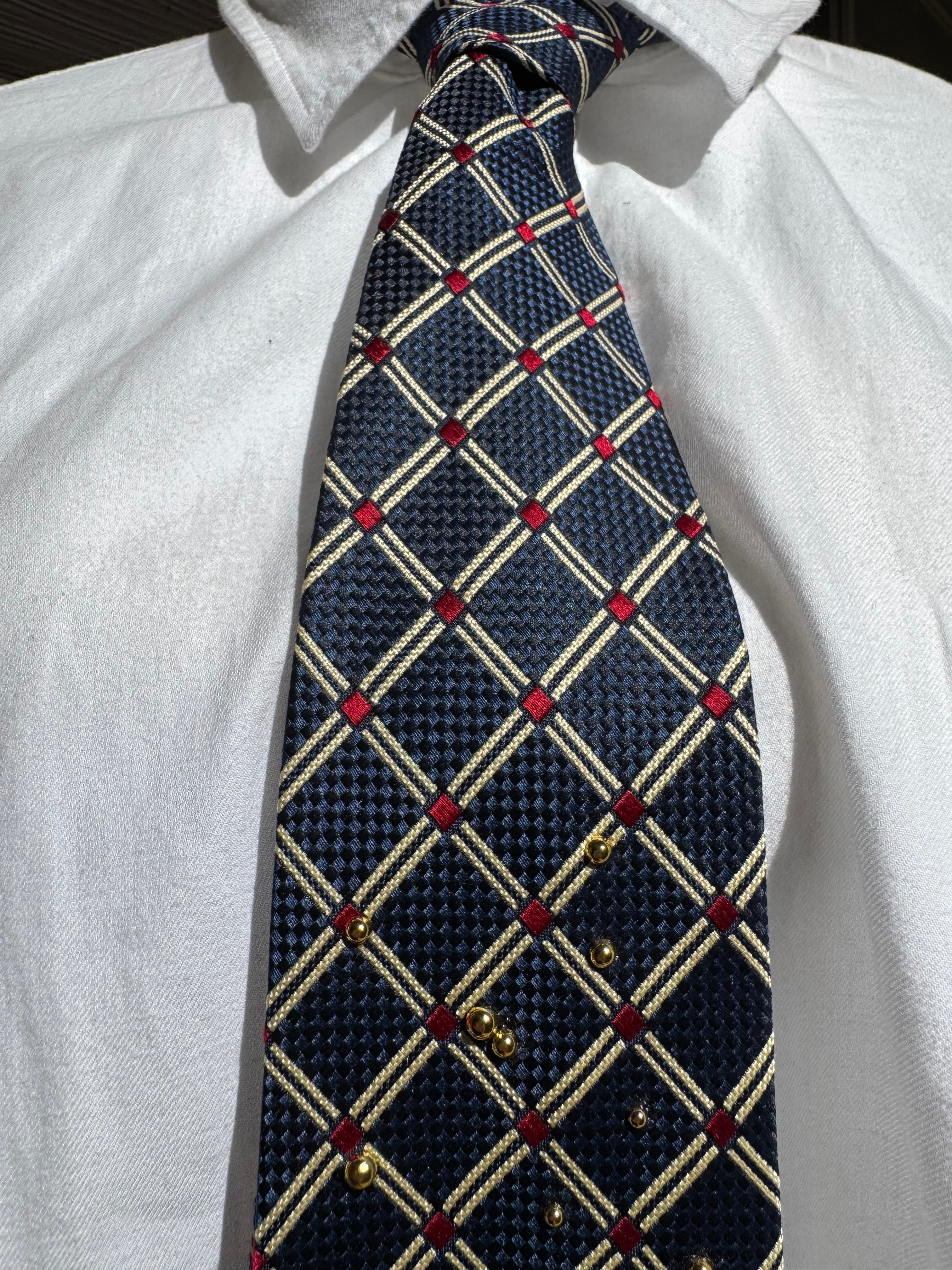 Navy Blue Paris France High Class Royalty Tie