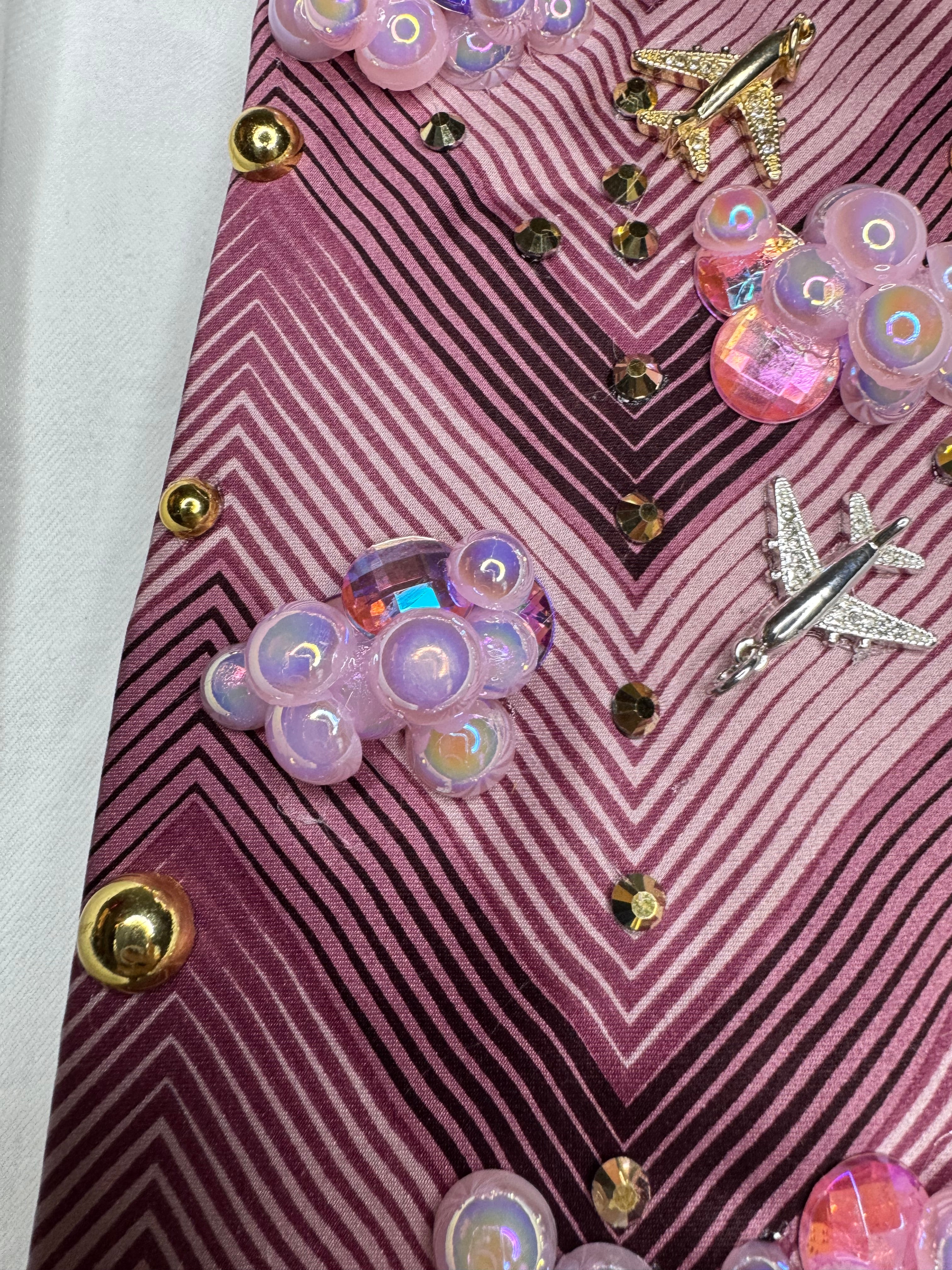 Hot Pink Fast Forward Jewel Clouds and Airplanes Pilot Tie