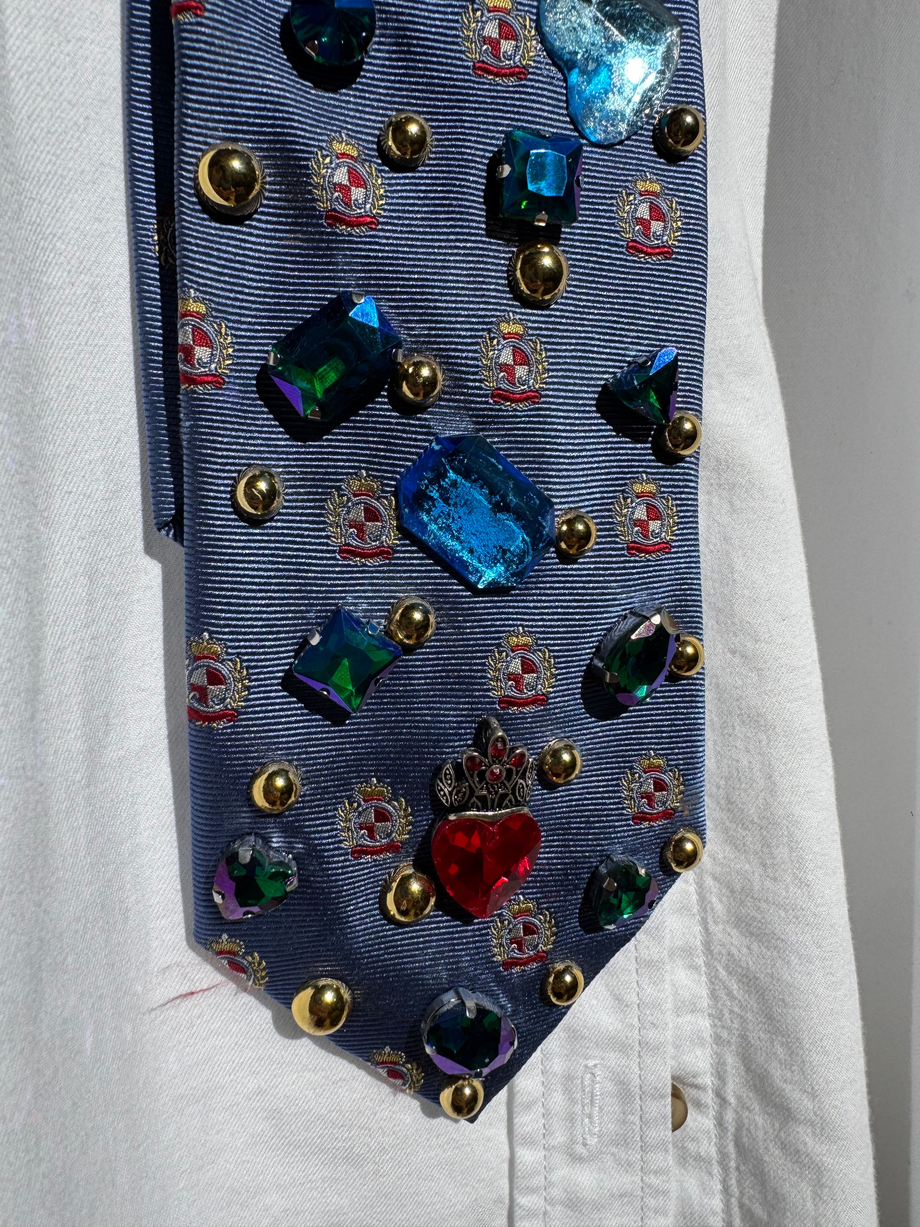 Blue King of Heart High Class Royalty Tie