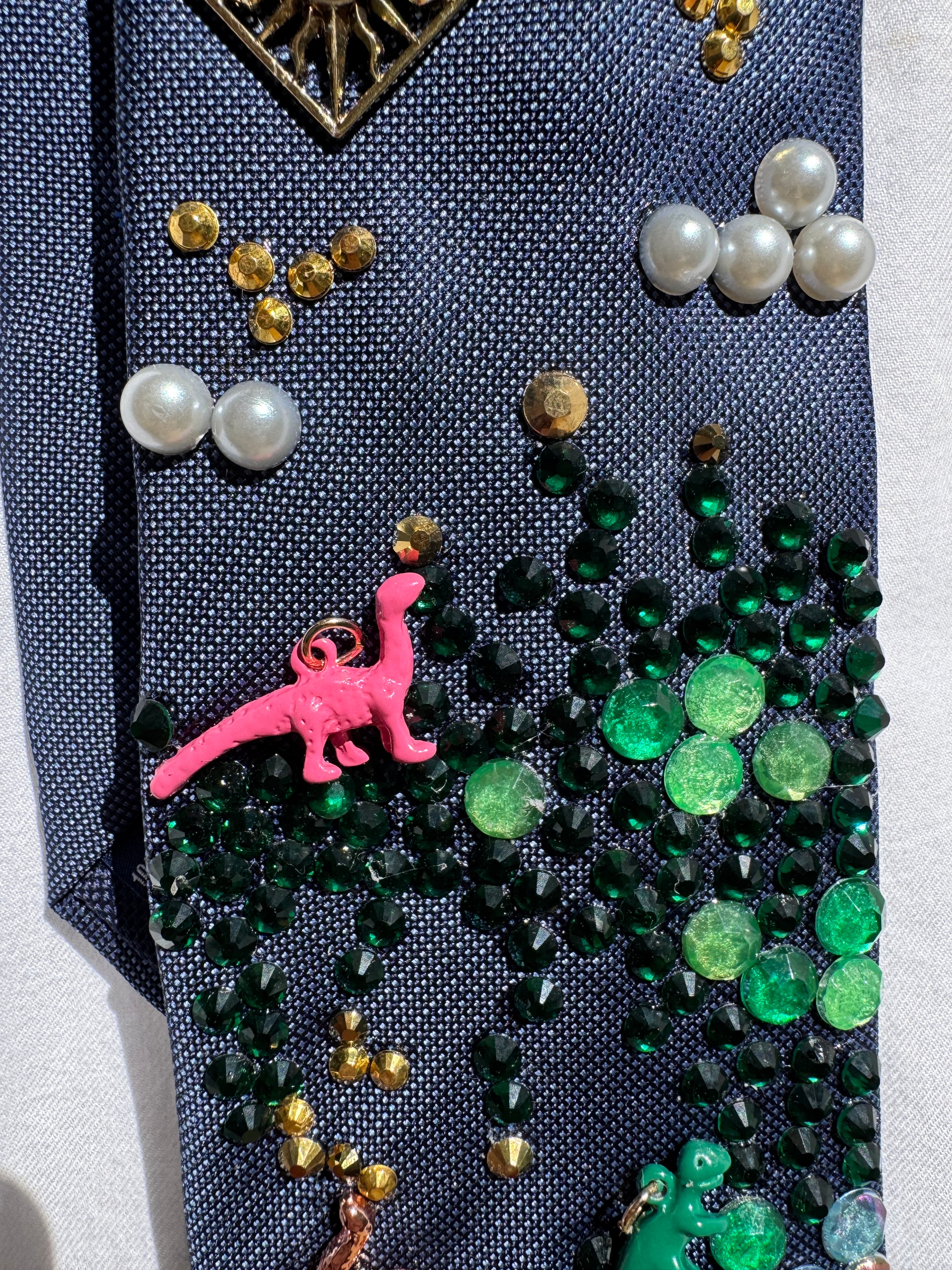 Navy Blue Jurassic Park Dinosaur Age Tie
