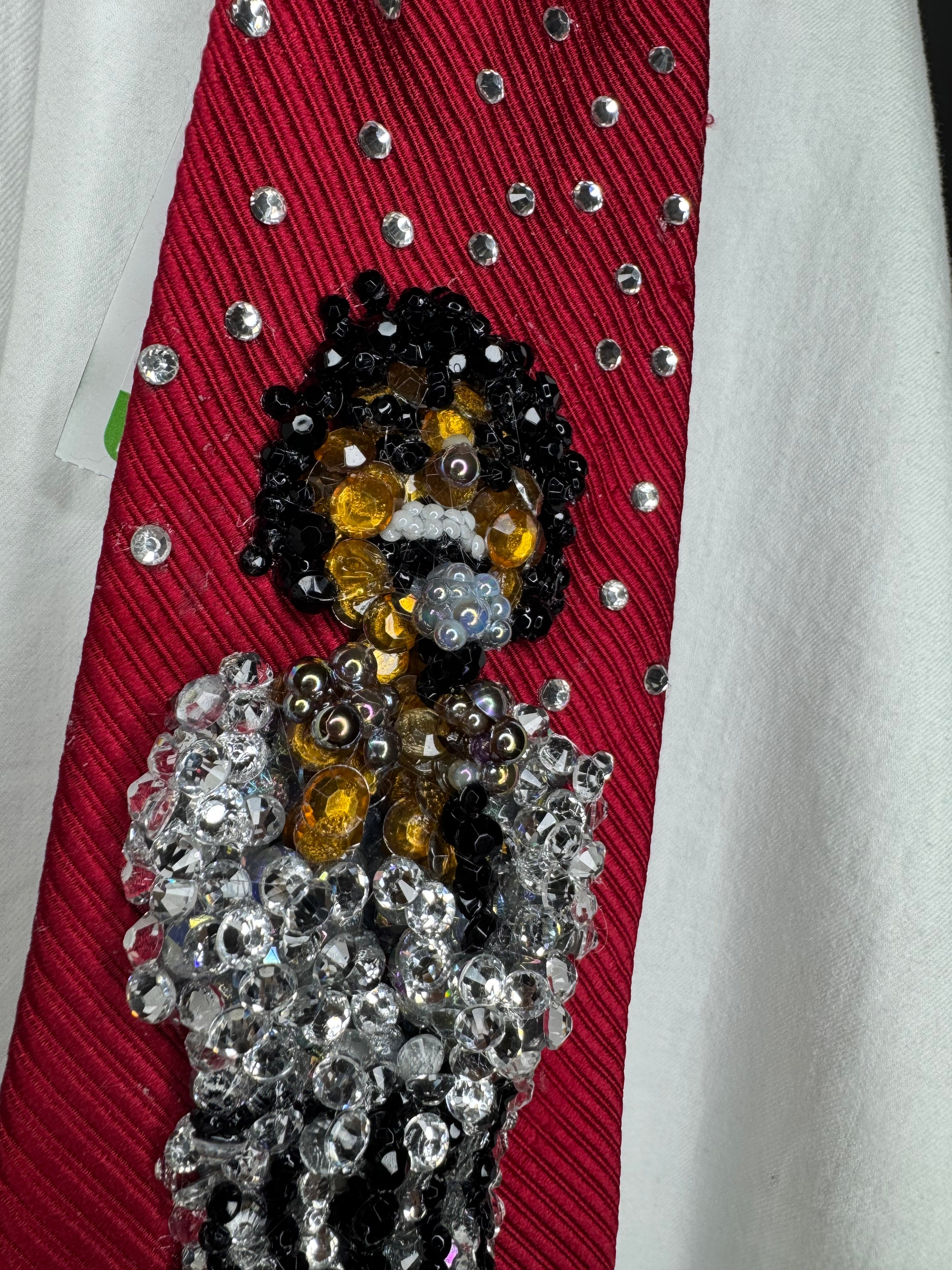 Red Michael Jackson Singing Happily In Rock With You Music Video Tie