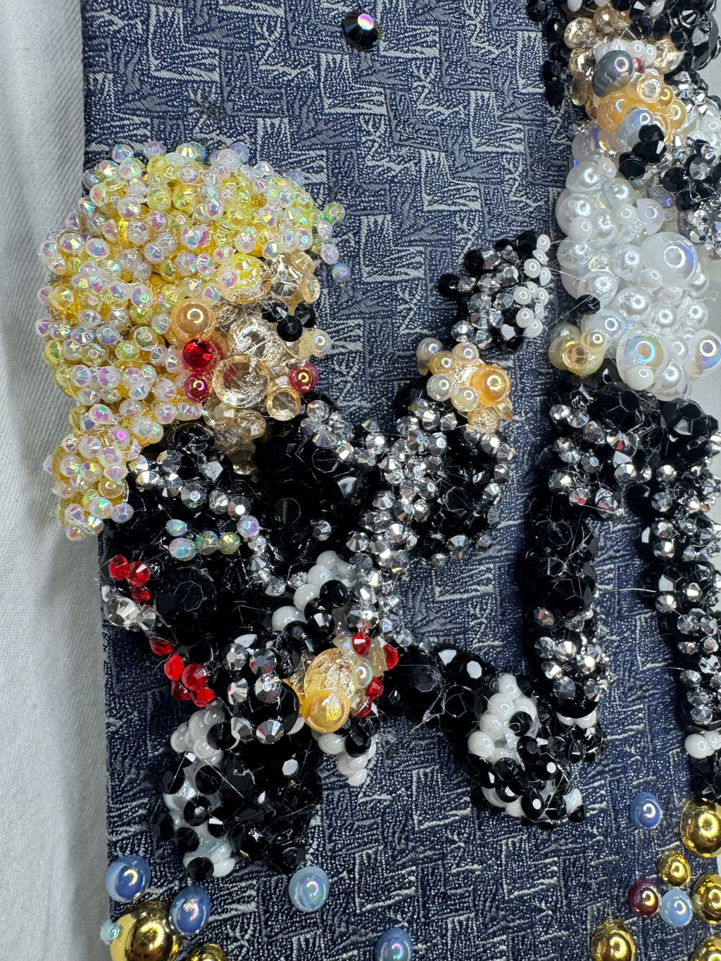 Light Navy Blue Michael Jackson & Jennifer Batten Rocking Out to Dirty Diana Live Wembly Concert Bad Tour 1988 Tie