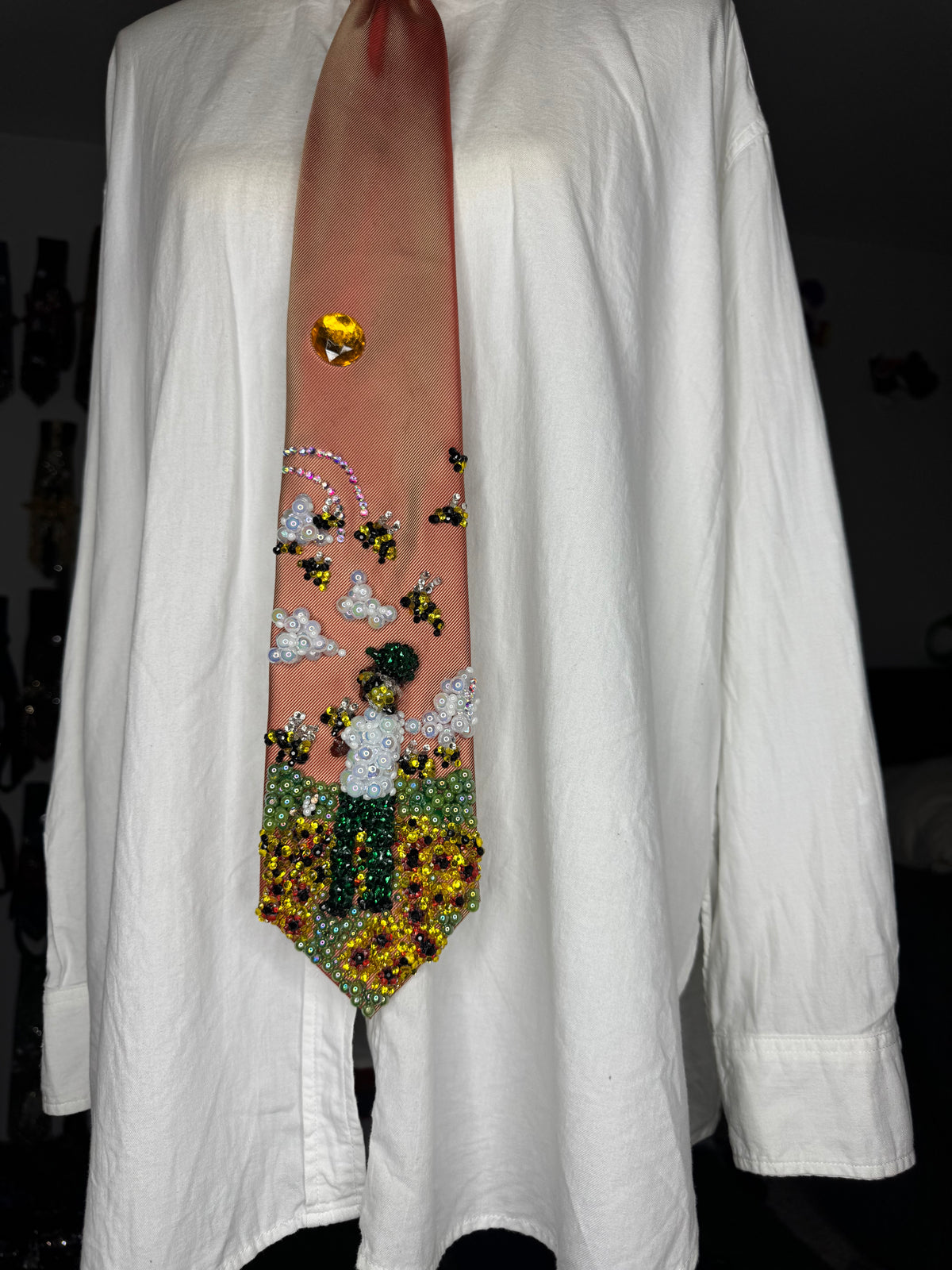 Orange Tyler the Creator “Flower Boy” Album Cover Tie