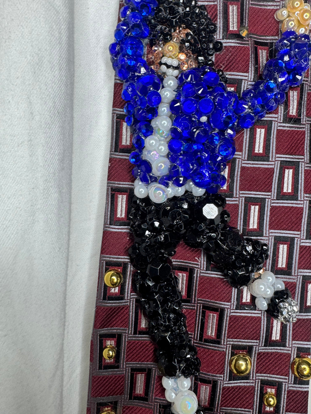 Burgundy Michael Jackson Jumping One Leg Pose For TWYMMF Performance Tie