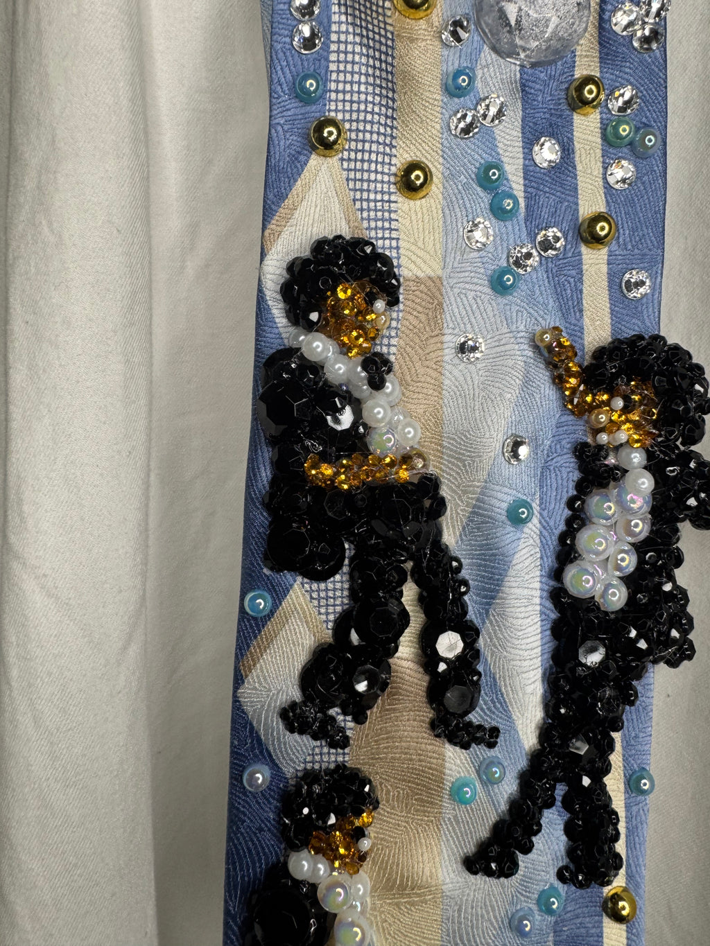 Sky Blue and Gold Michael Jackson Triple Clone Scene in DSTYGE Music Video Royalty Tie