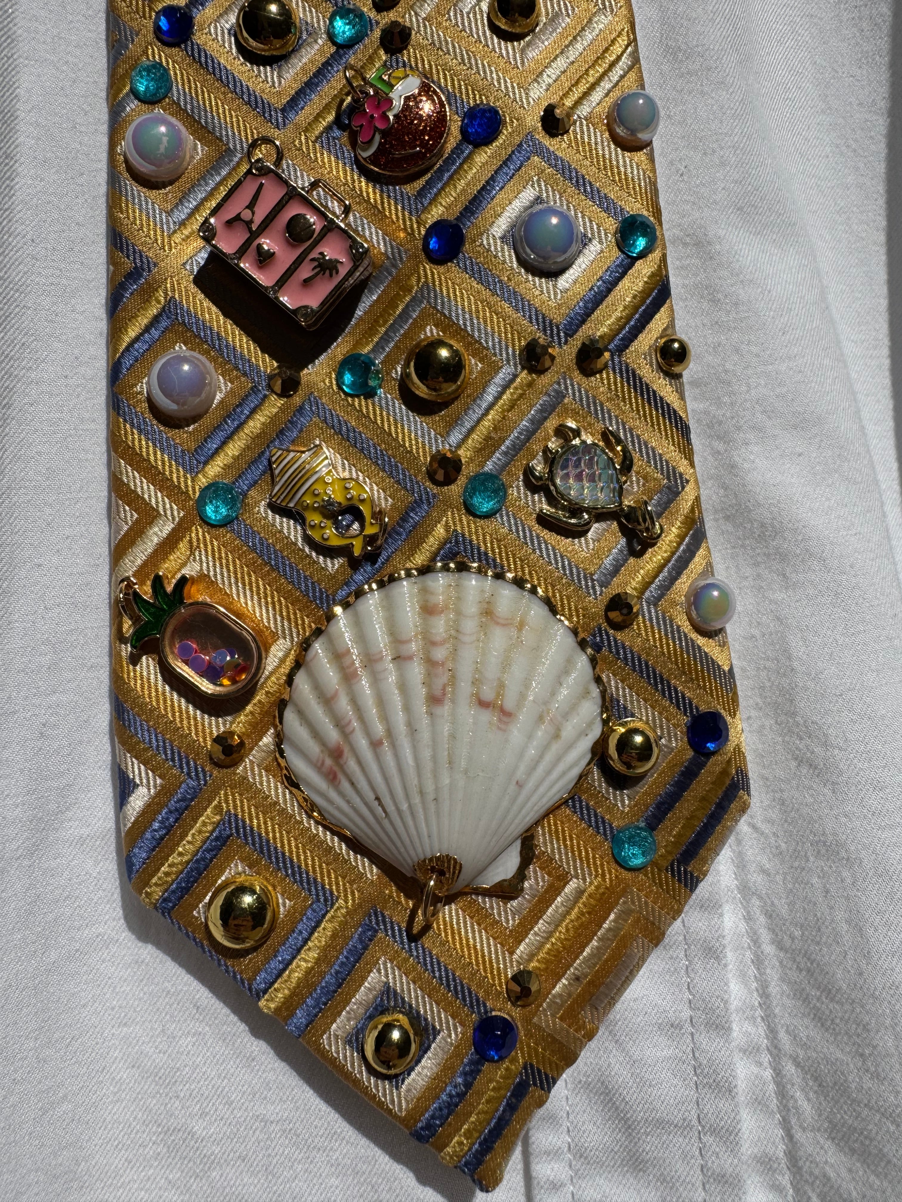 Yellow Girl Tropical Treasure Box Vacation Royalty Tie
