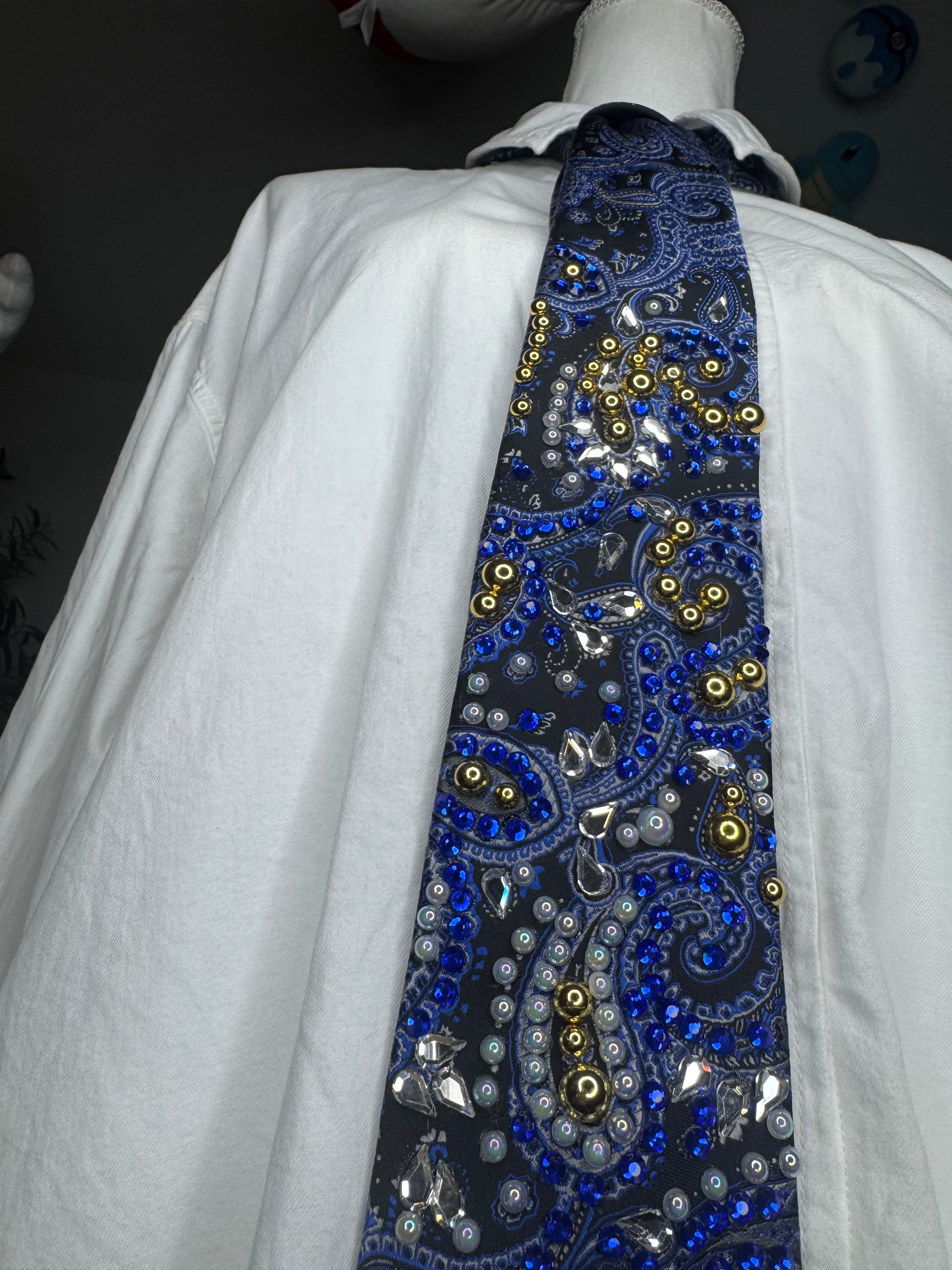 Black and Royal Blue Paisley Royalty Tie