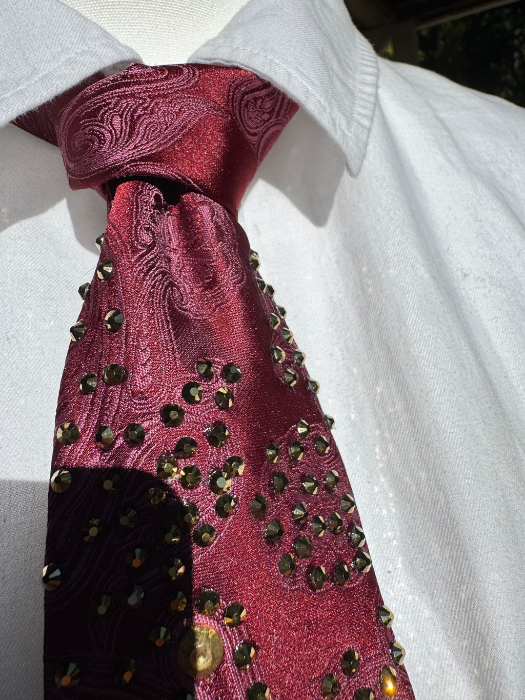 Red Paisley Silk Anchored Nautical High Class Royalty Tie