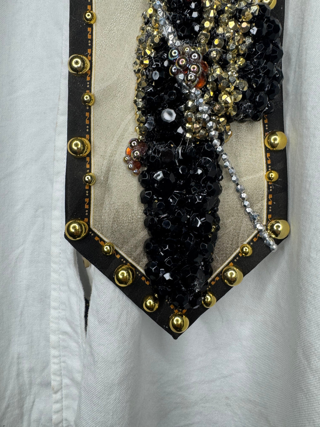 Beige Michael Jackson Singing We Are the World In the Studio 1985 High Class Royalty Tie