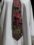 Red Spiderman Saving Paris France From Martian Invasion Spiderman Tie