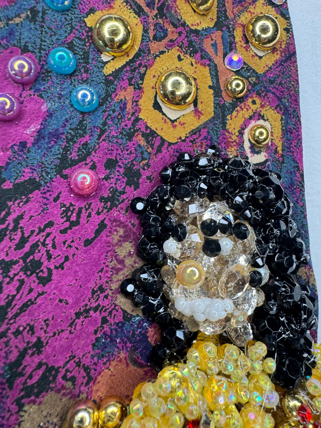 Magenta Marbled Michael Jackson Sitting in Golden Chair Performing Remember the Time with Sprain Ankle 1993 Tie
