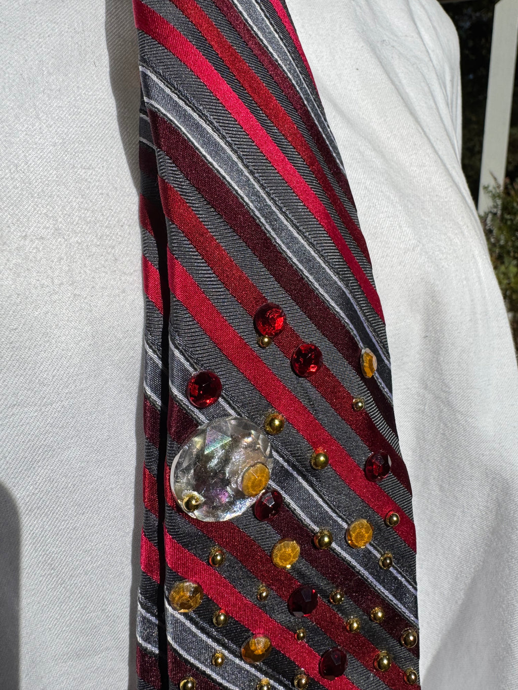 Red and Grey Volcanic Eruption Nature Royalty Tie