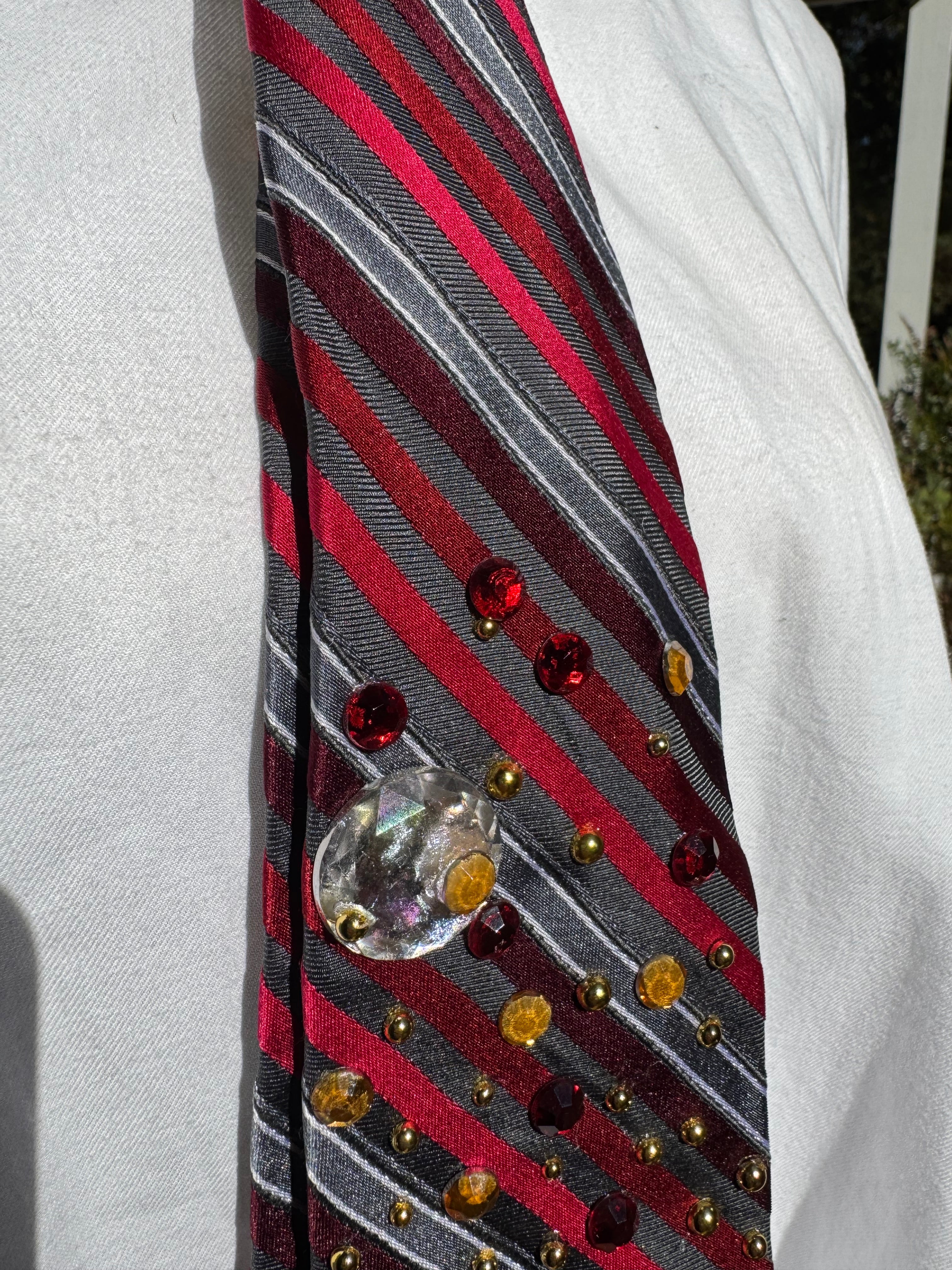 Red and Grey Volcanic Eruption Nature Royalty Tie