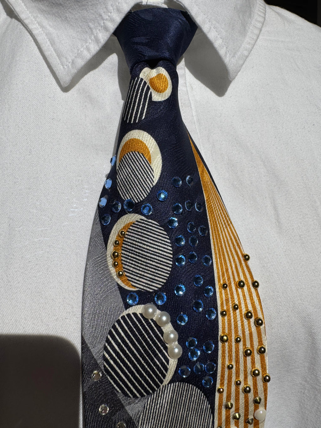 Gold and Grey Nautical Infinity Royalty Tie