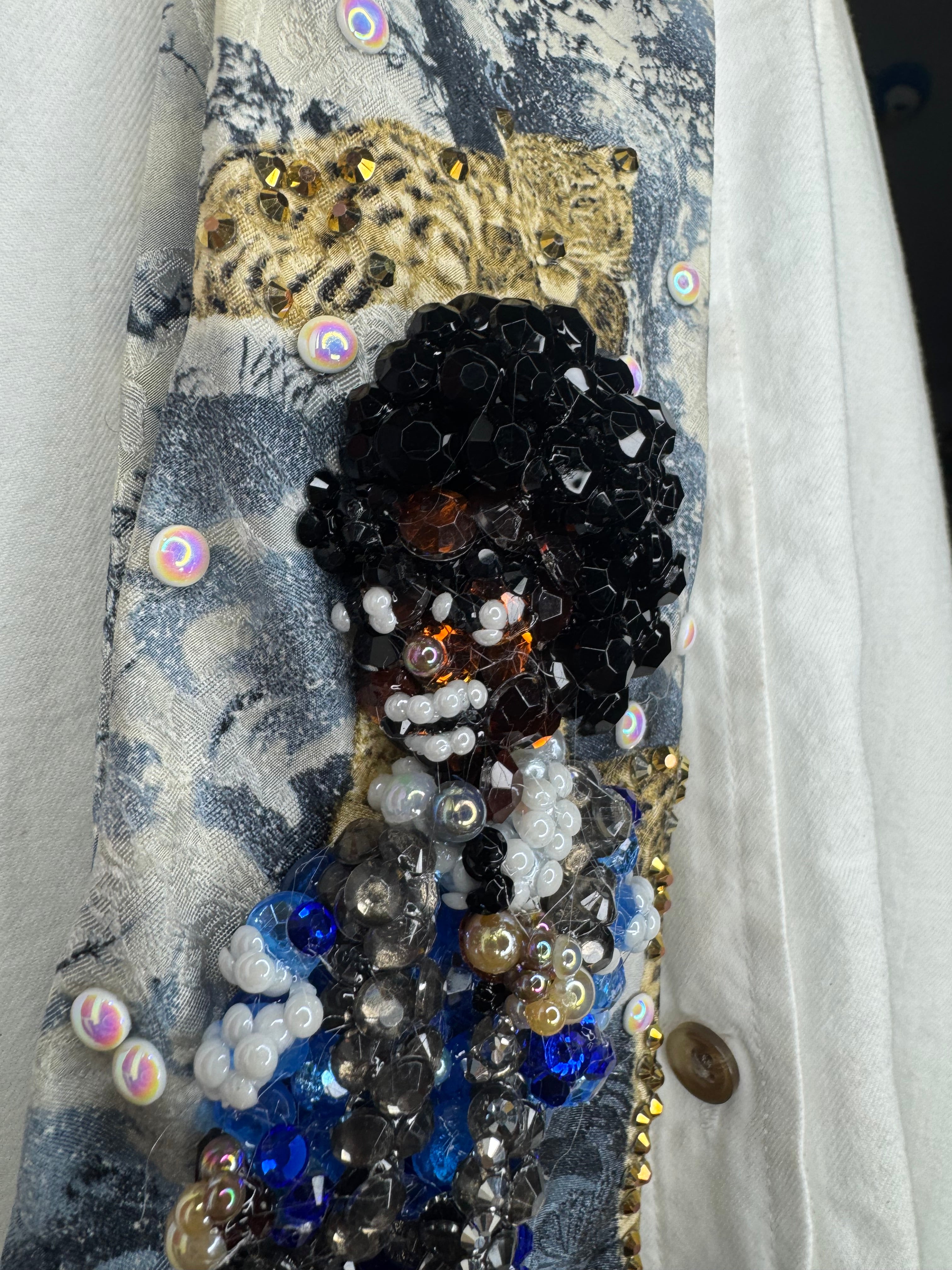 Light Blue Snow Printed Michael Jackson Hitting Hip Shimmy Performing “Blame it on the Boogie” Live in Switzerland Jackson 5 1978 Tie
