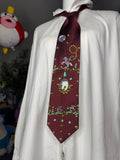 Burgundy Cowboy Lassoing Buffalo In Rodeo Show Cowboy Tie