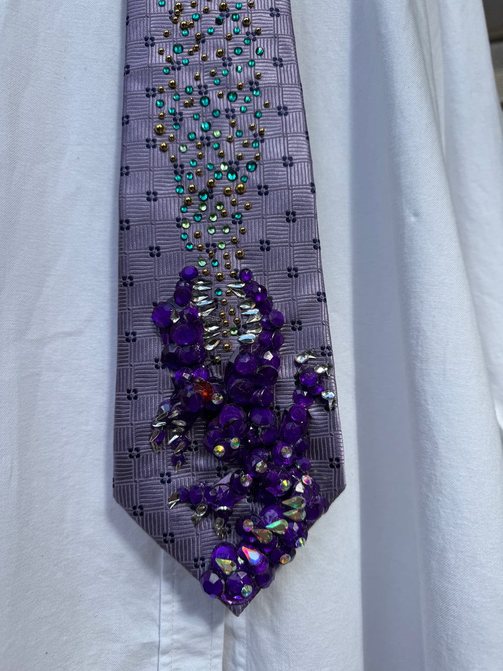 Purple Dark Magical Purple Dragon Spitting Flames Royalty Tie