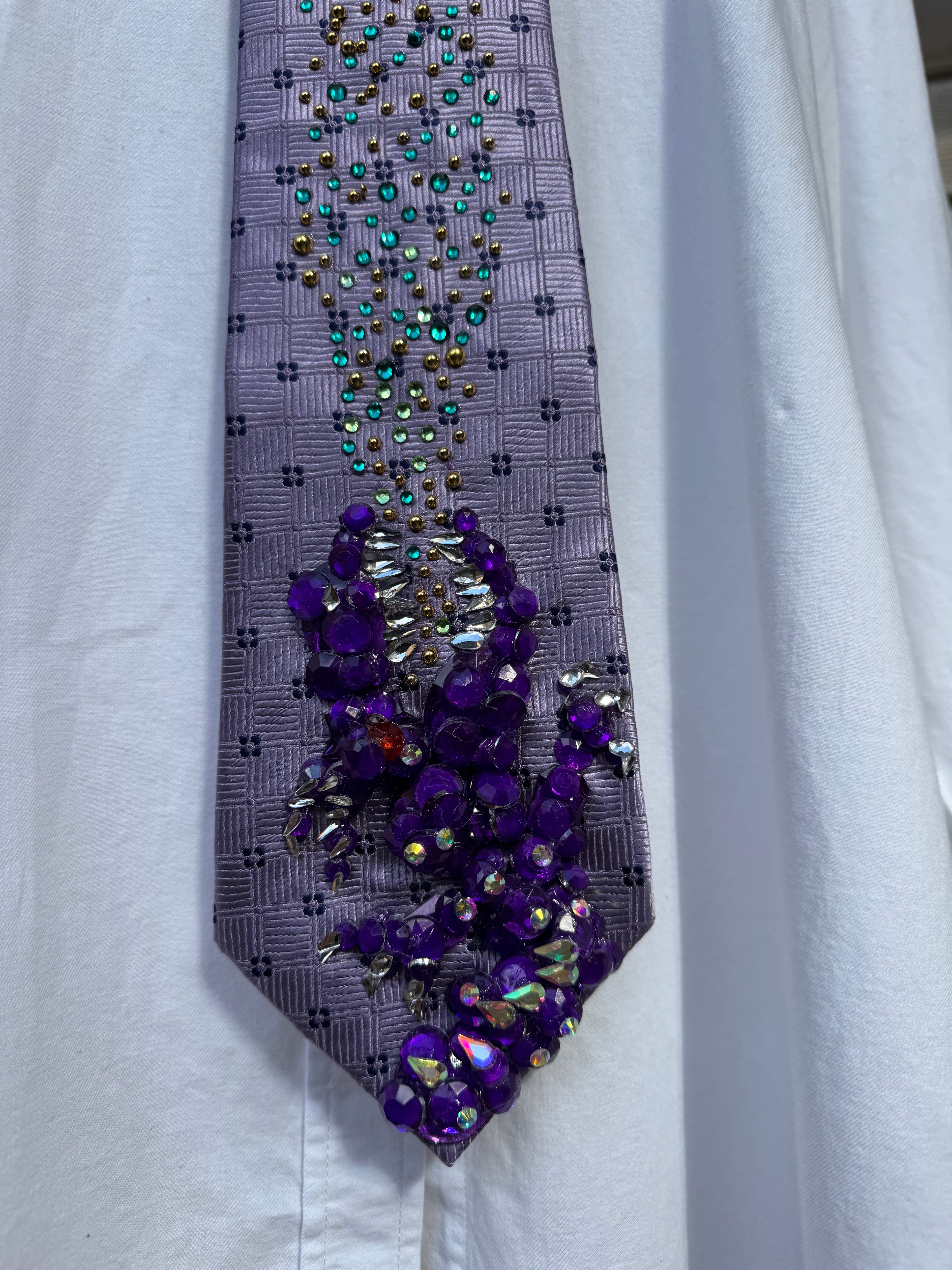 Purple Dark Magical Purple Dragon Spitting Flames Royalty Tie