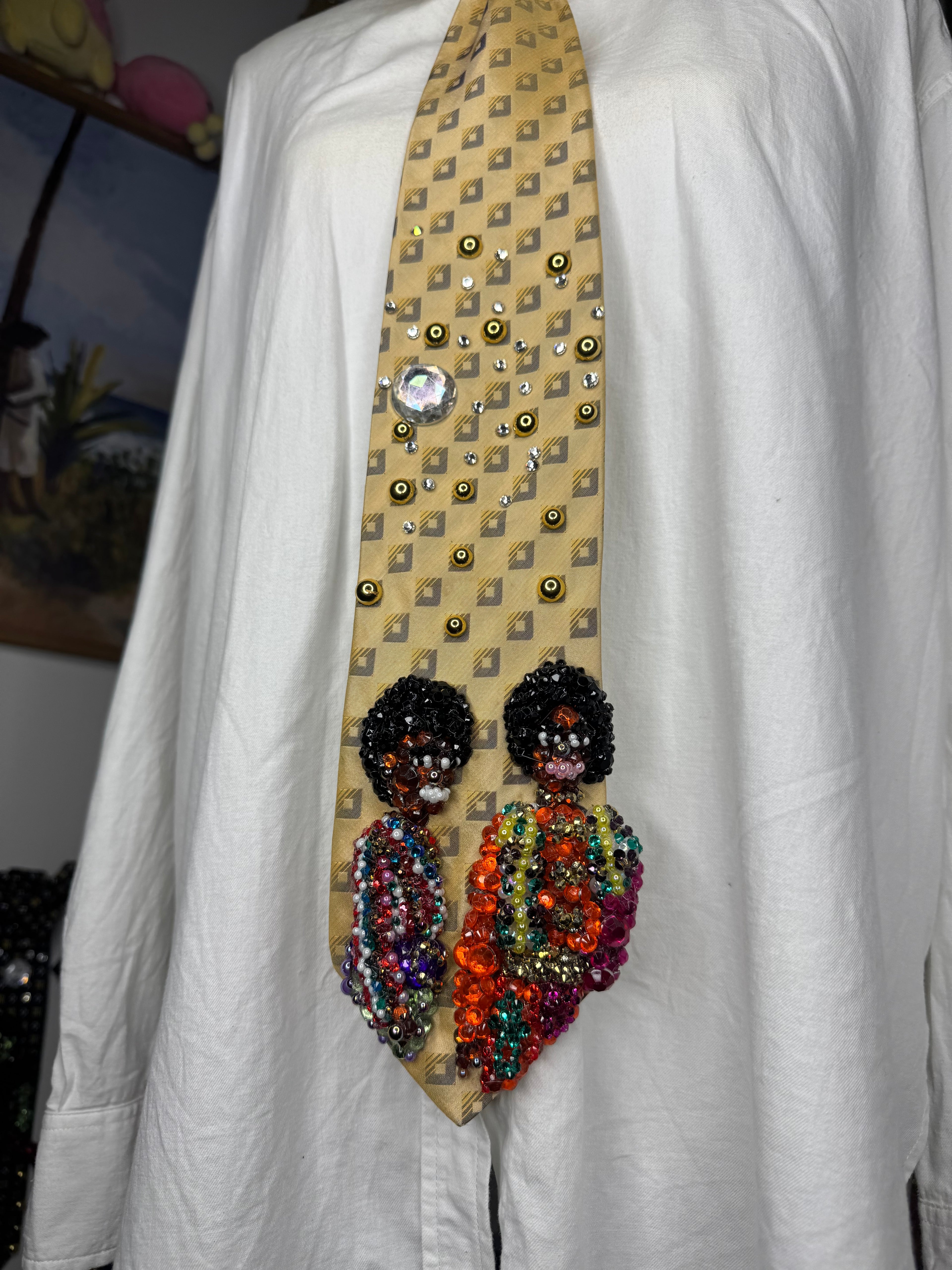 Gold Young Michael & Marlon Jackson Smiling Backstage at “Going Back to Indiana” Concert 1971 Jackson 5 Tie