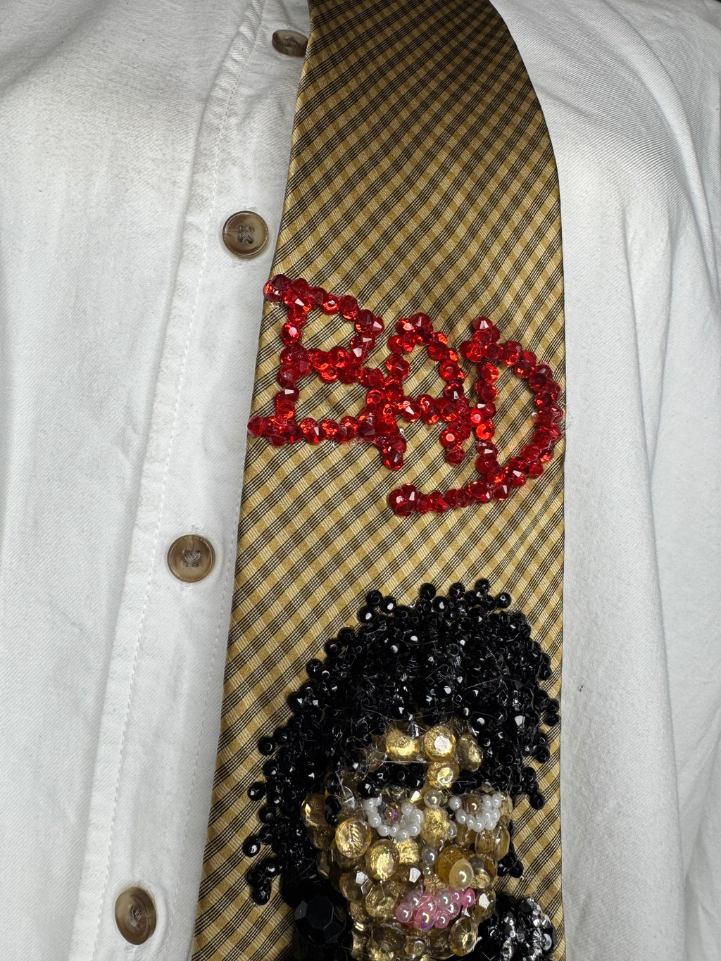 Gold Michael Jackson Bad Album Cover Tie