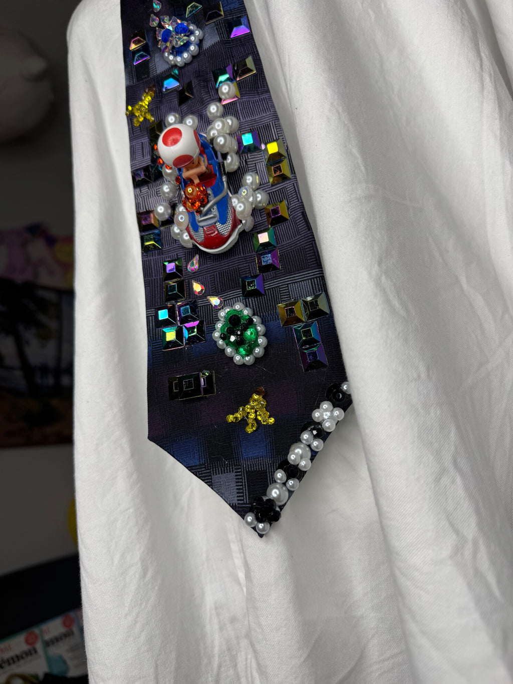 Purple and Blue Toad Dodging Blue Shell on Tetris Road 200cc Mario Kart Tie