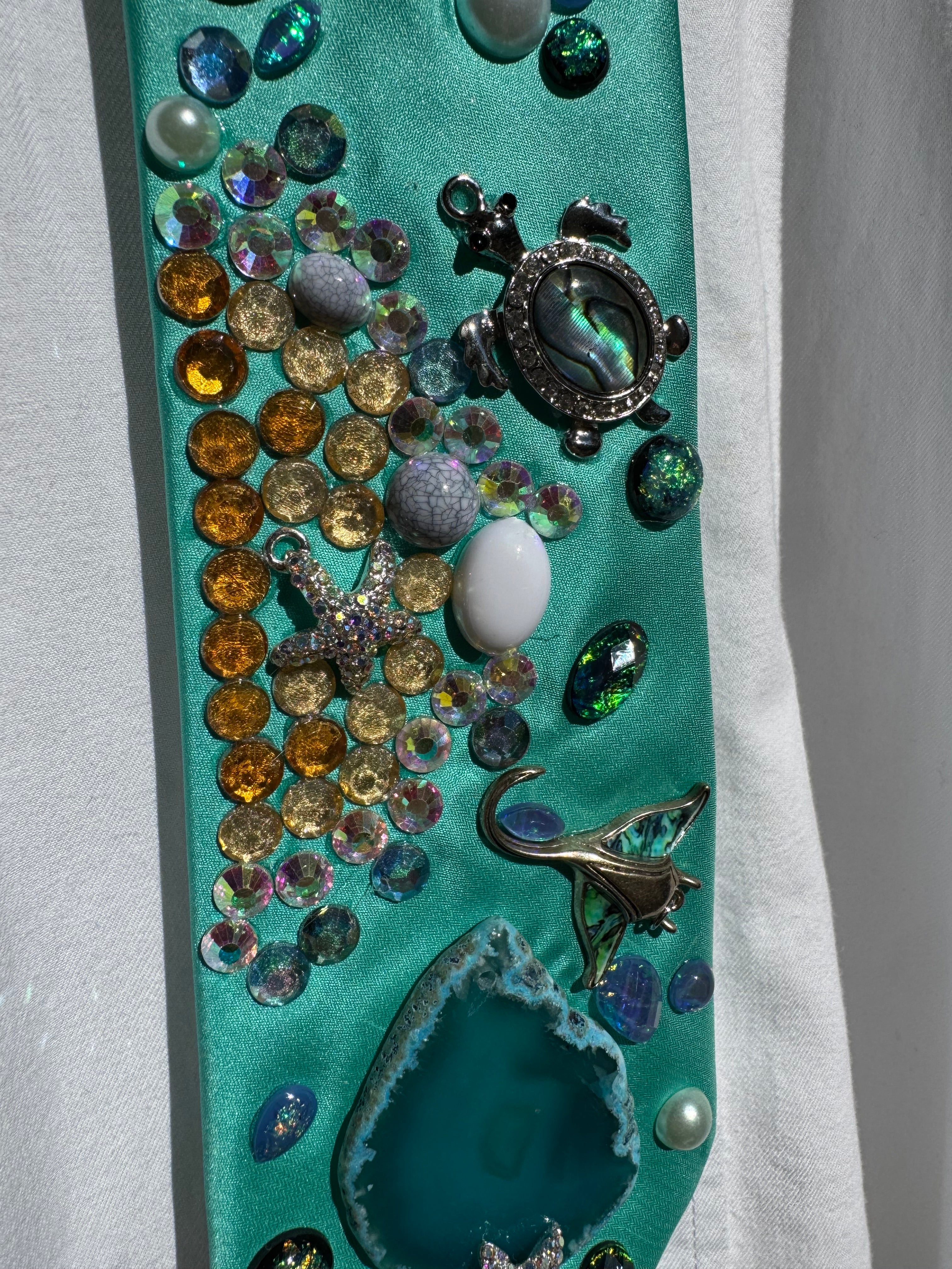 Coral Blue Over View of Caribbean Ocean Nature Royalty Tie