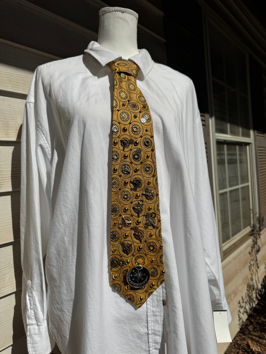Gold Gears and Compass Exploration Royalty Tie