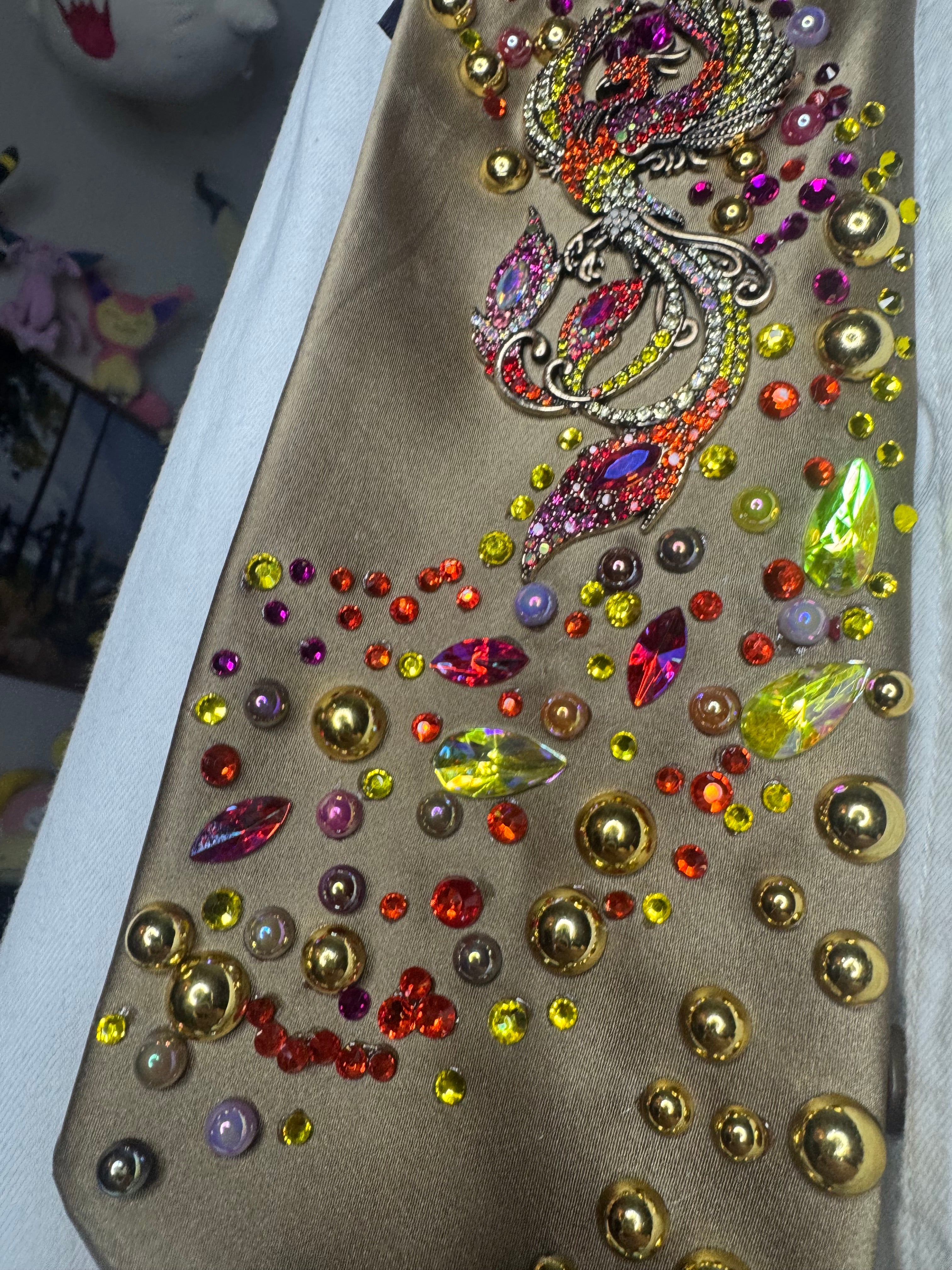 Brown Silk Aura Colored River Phoenix Royalty Nature Tie