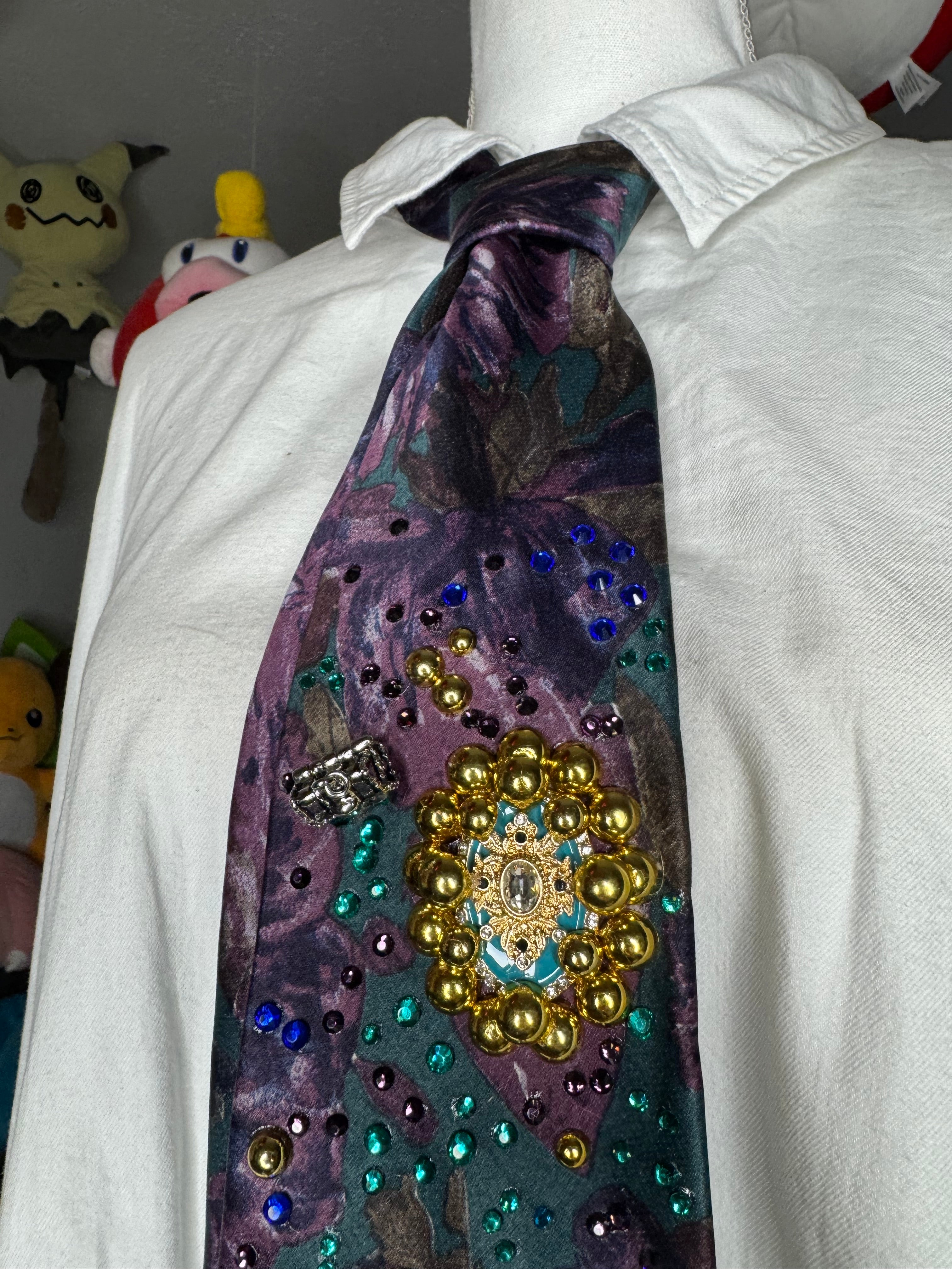 Marbled Indigo And Turquoise Ocean Floor Tropical Treasure Box Royalty Tie