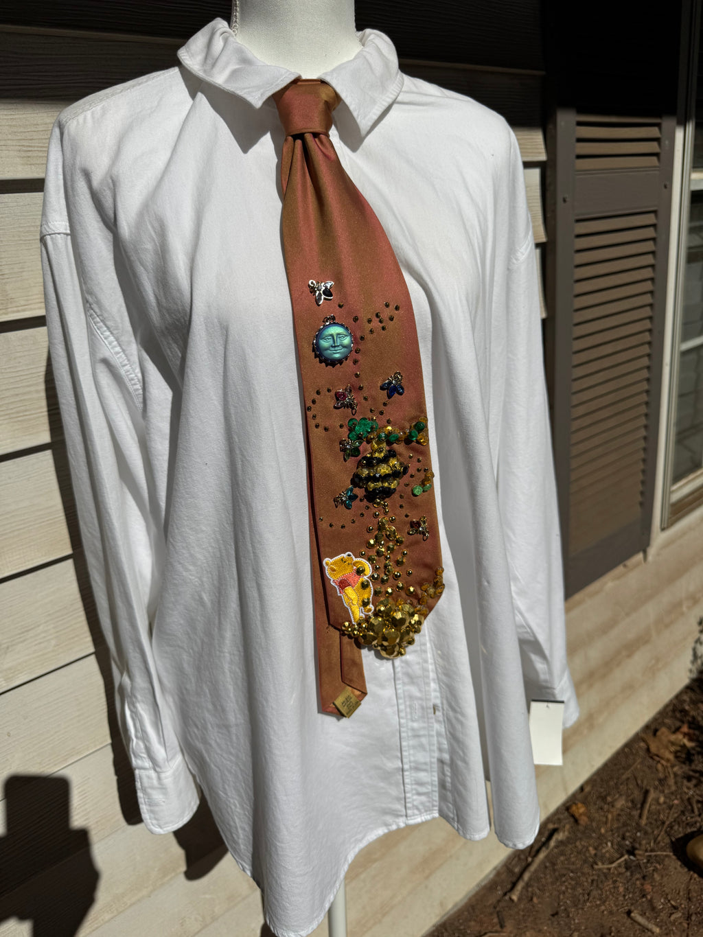 Burnt Orange Winne the Pooh Dreaming of Honeypot Honey Pool Tie